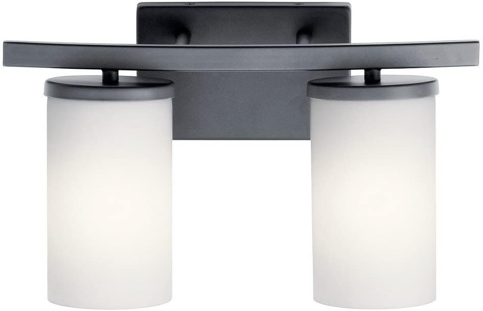KICHLER Crosby 15" 2 Light Vanity Light Satin Etched Cased Opal Chrome