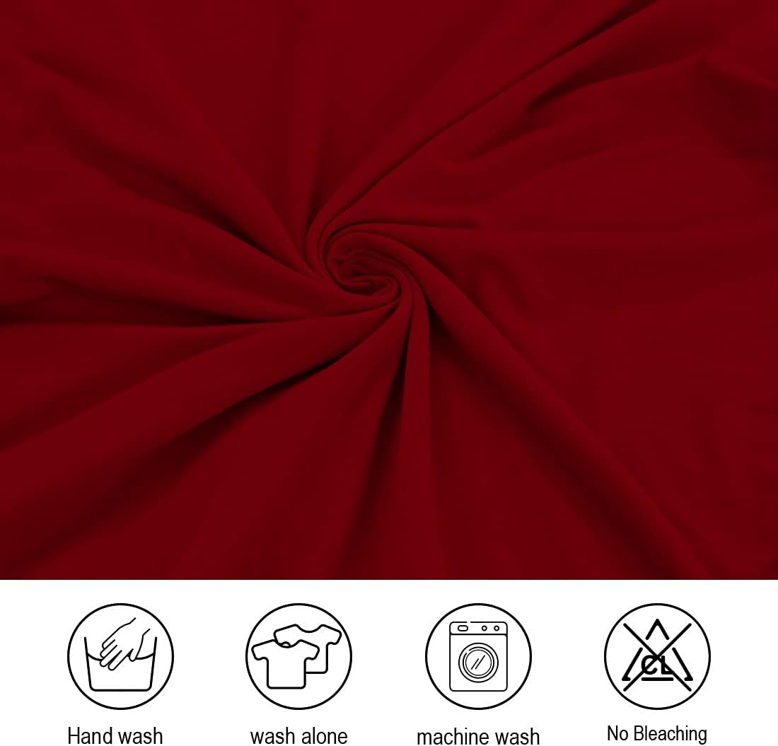 JQinHome 8 Pcs Dining Chair Slipcover,High Stretch Removable Washable Chair Seat Protector Cover for Home Party Hotel Wedding Ceremony (Red)