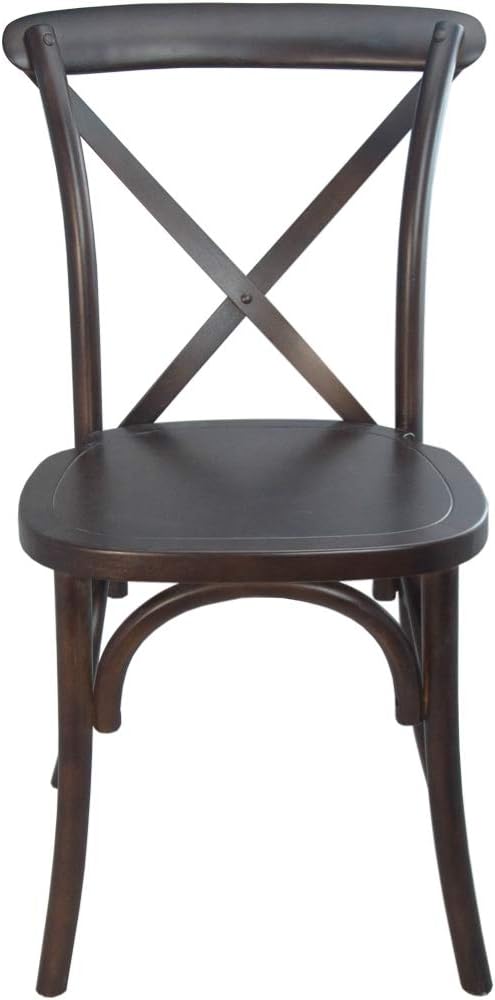 EMMA + OLIVER 2-Pack Walnut X-Back Chair