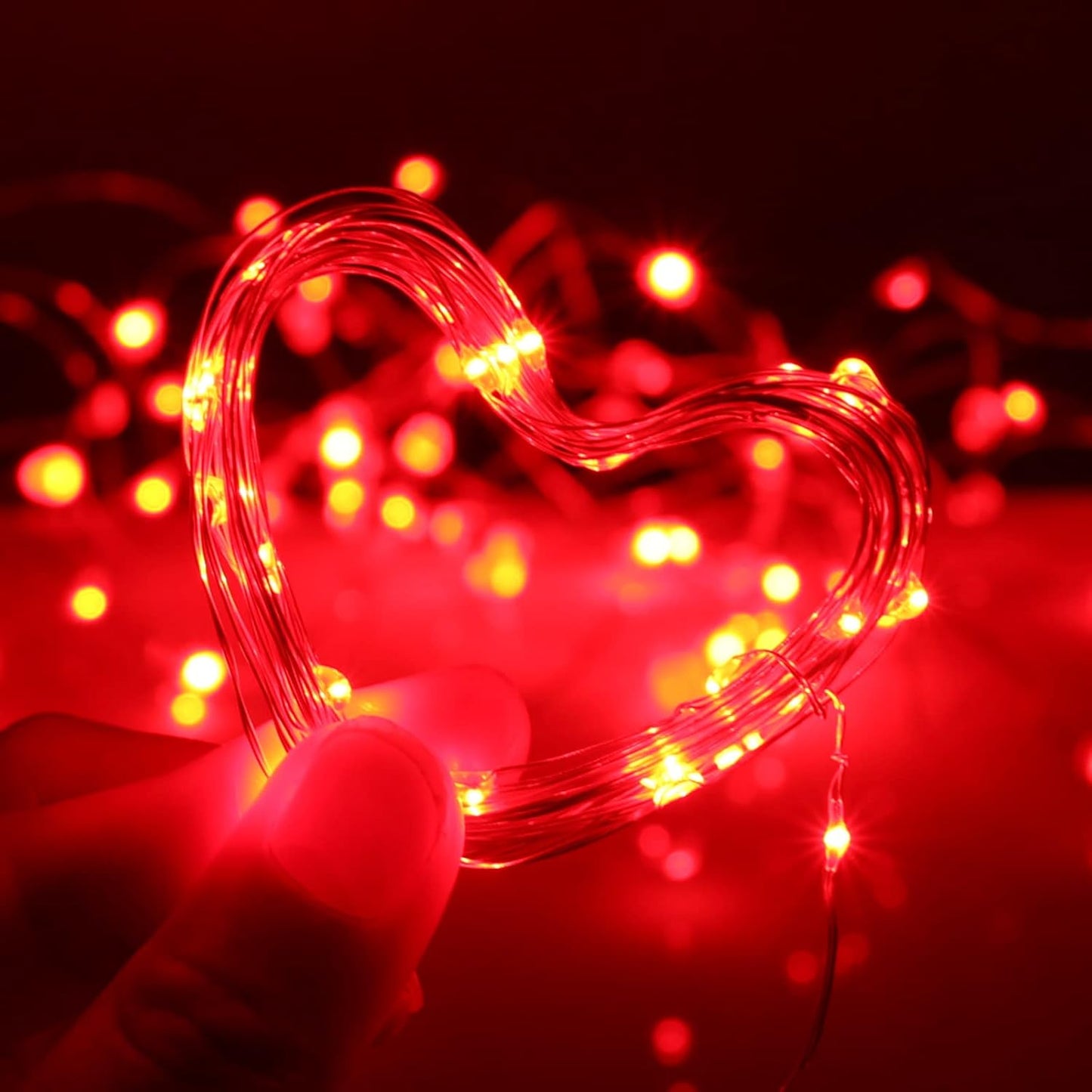 XINKAITE String Lights, 10FT/3M Red LED, Waterproof, Indoor/Outdoor, Battery Operated, 30 Super Bright Bulbs, Perfect for Holidays & Parties