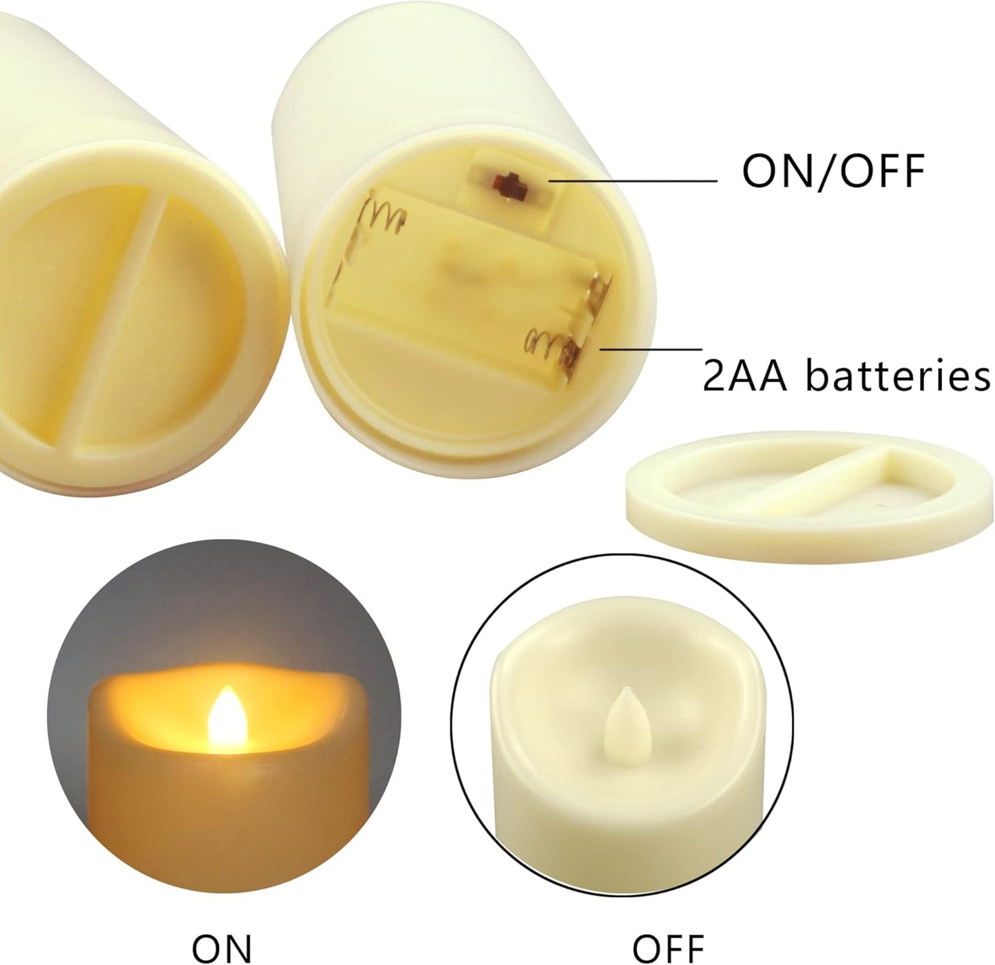 CANDLE CHOICE Waterproof Outdoor Battery Operated Flameless Pillar Candles with Timer Realistic Flickering Plastic Fake Electric LED Lights for Lantern Garden Wedding Christmas Decorations 3 Pack