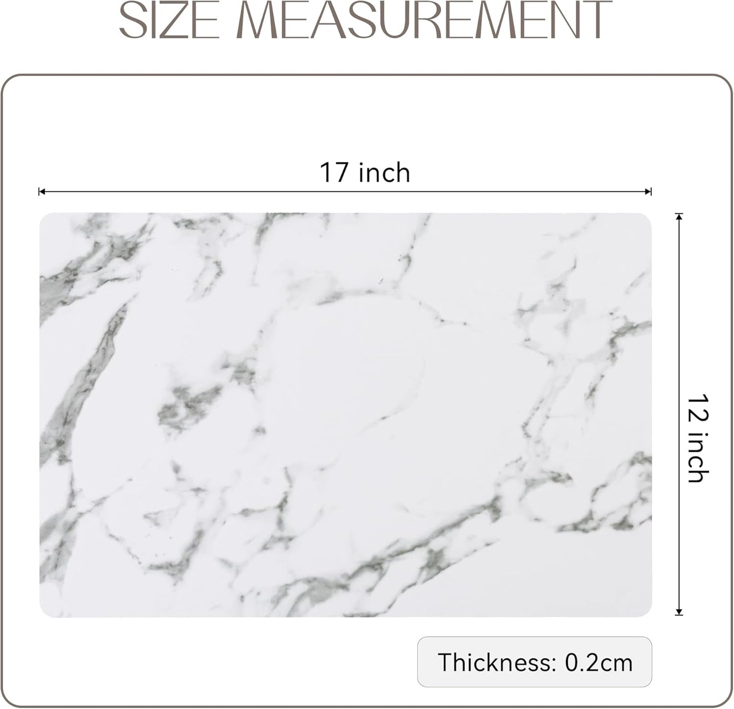 Romanstile Vinyl Placemats Set of 12-12 X 18 Inch - Heat Resistant Place Mats 100% Waterproof Oilproof Wipeable Reversible Faux Leather Table Mats for Kitchen/Dining/Party/Outdoor, Marble