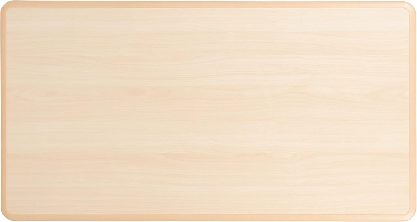 EMMA + OLIVER 23.625" W x 47.25" L Rectangle Natural Plastic Activity Table Set with 6 Chairs