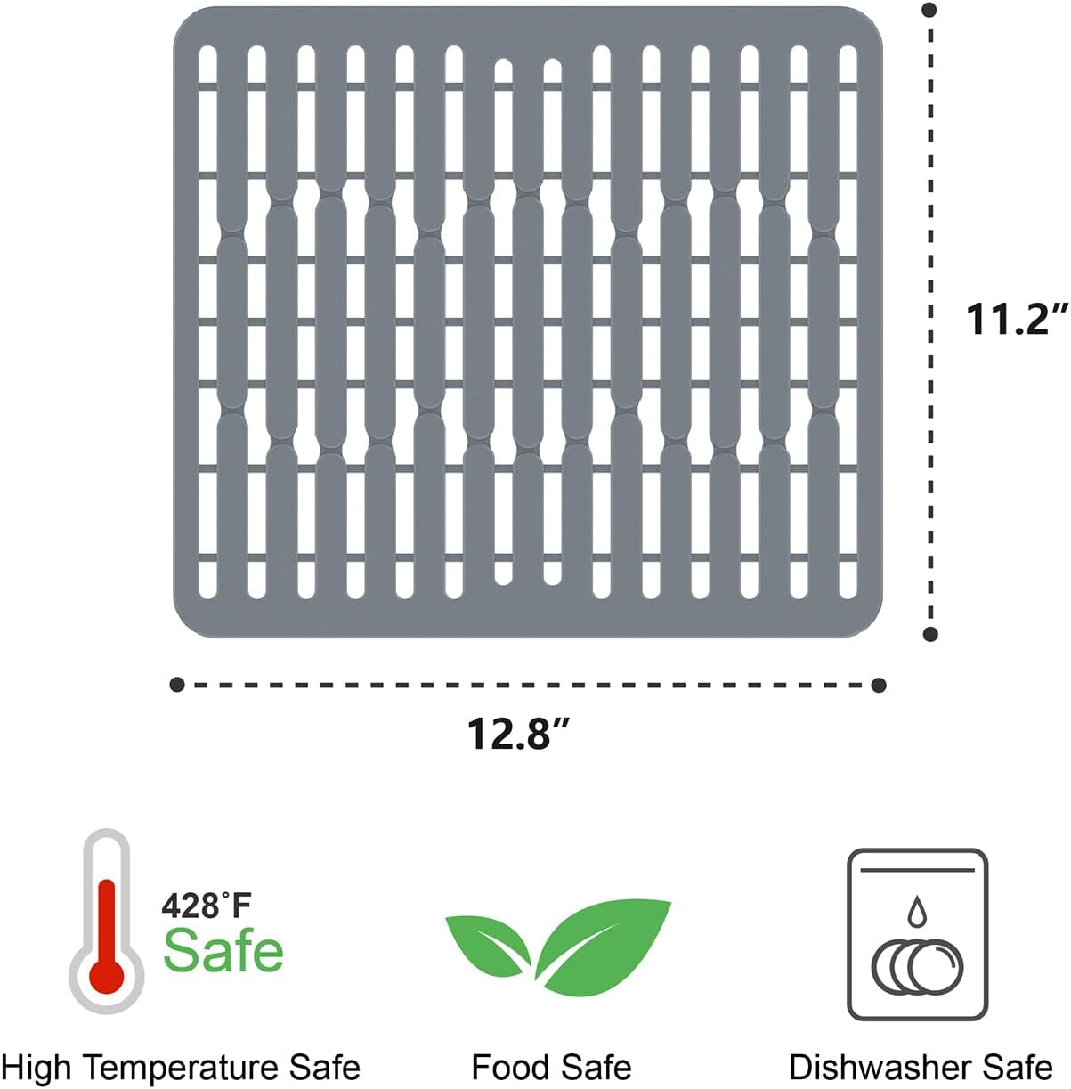 GSlife Expandable Dish Drying Rack - Stainless Steel Capacity Adjustable Over The Sink Rack (10.8''-17.9'') with Sink Mat, Dish Drainer for Kitchen Sink Counter with Utensil Holder, Silver