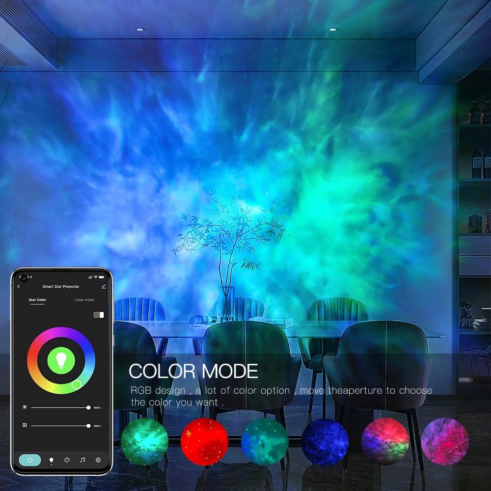 Smart Star Light Galaxy Projector, Home Planetarium Projector, Rotatable Nebula Cloud Stars, DIY Scenes, 24H Timer Modes Starry Projector for Bedroom (Rectangle)