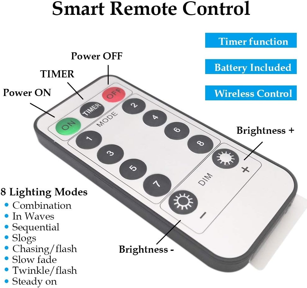 Twinkle Star 2 Pack Halloween Fairy Lights Battery Operated, Total 66 ft 200 Led String Lights Remote Control Timer Twinkle String Lights 8 Modes Firefly Lights for Garden Party Indoor Decor, Purple