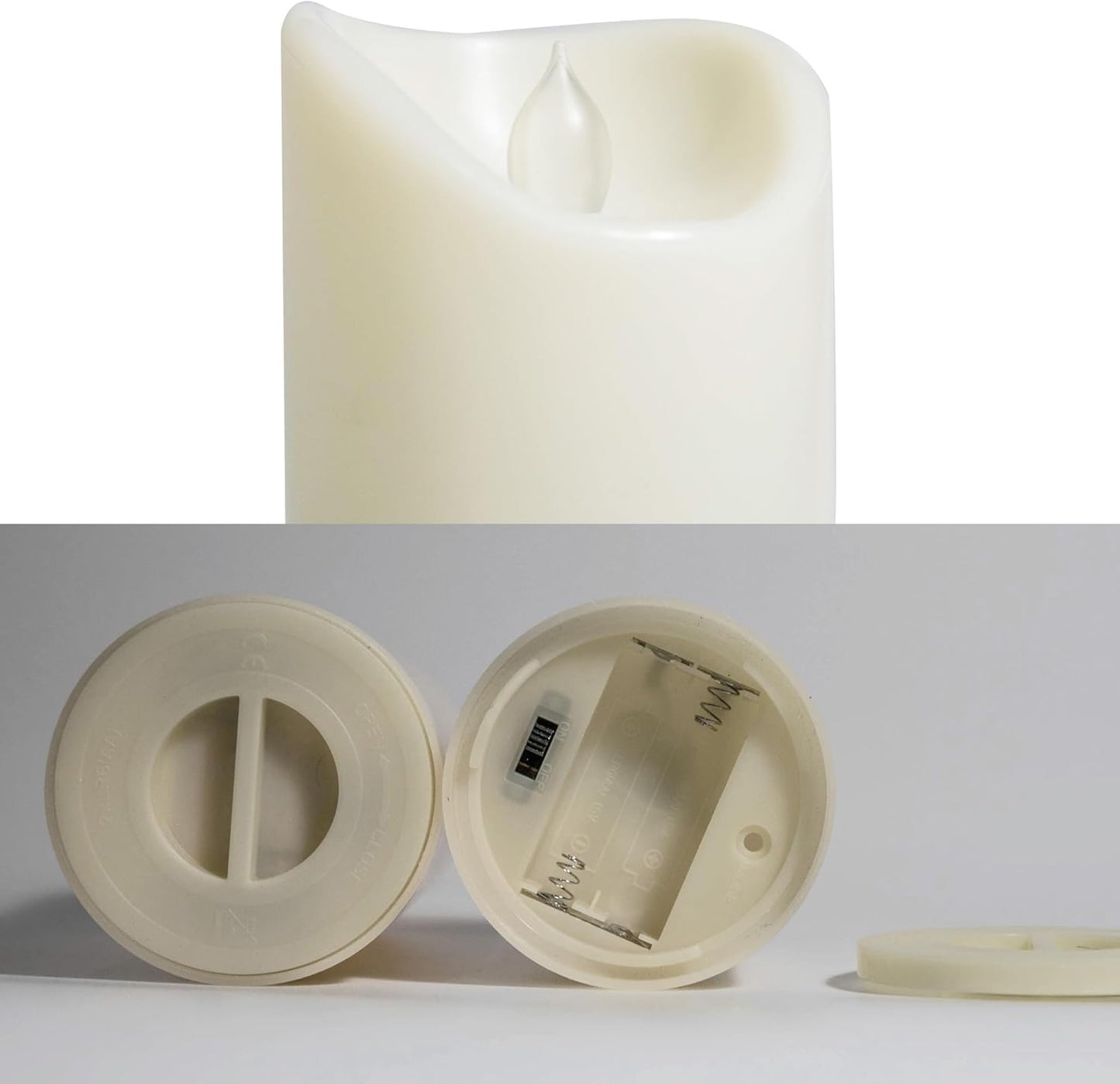 Waterproof Outdoor Battery Operated Flameless Candles with Auto Timer Flickering Plastic Resin Electric LED Pillar Lights for Lantern Patio Garden Wedding Party Decorations 3x7 Inches Ivory 2 Pack