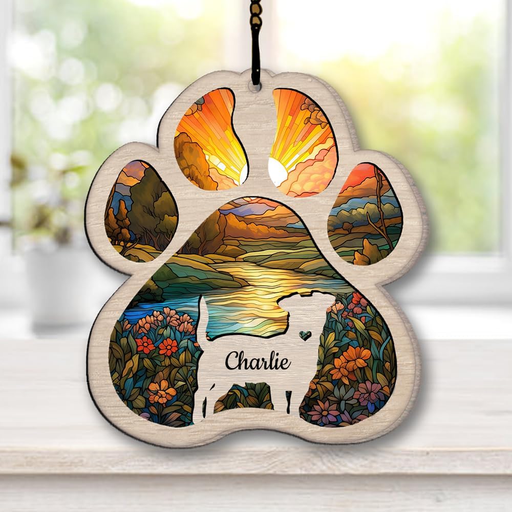 Personalized Boston Terrier Suncatcher Dog Memorial Gifts, Custom Boston Terrier Ornament Christmas Tree, Pet Remembrance Gift, Loss of Dog Sympathy Gift, Pets Memorial Ornament, Pet Loss Suncatcher