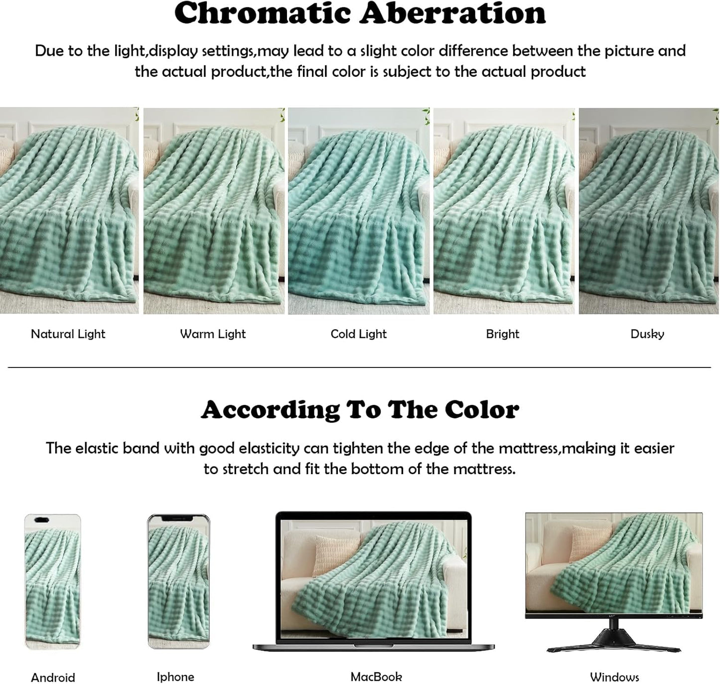 NEWCOSPLAY Faux Fur Throw Blanket Sage Green Bubble Blanket Thick Warm Soft for Couch Sofa Bed 550GSM (New Sage Green, Throw(50"x60"))