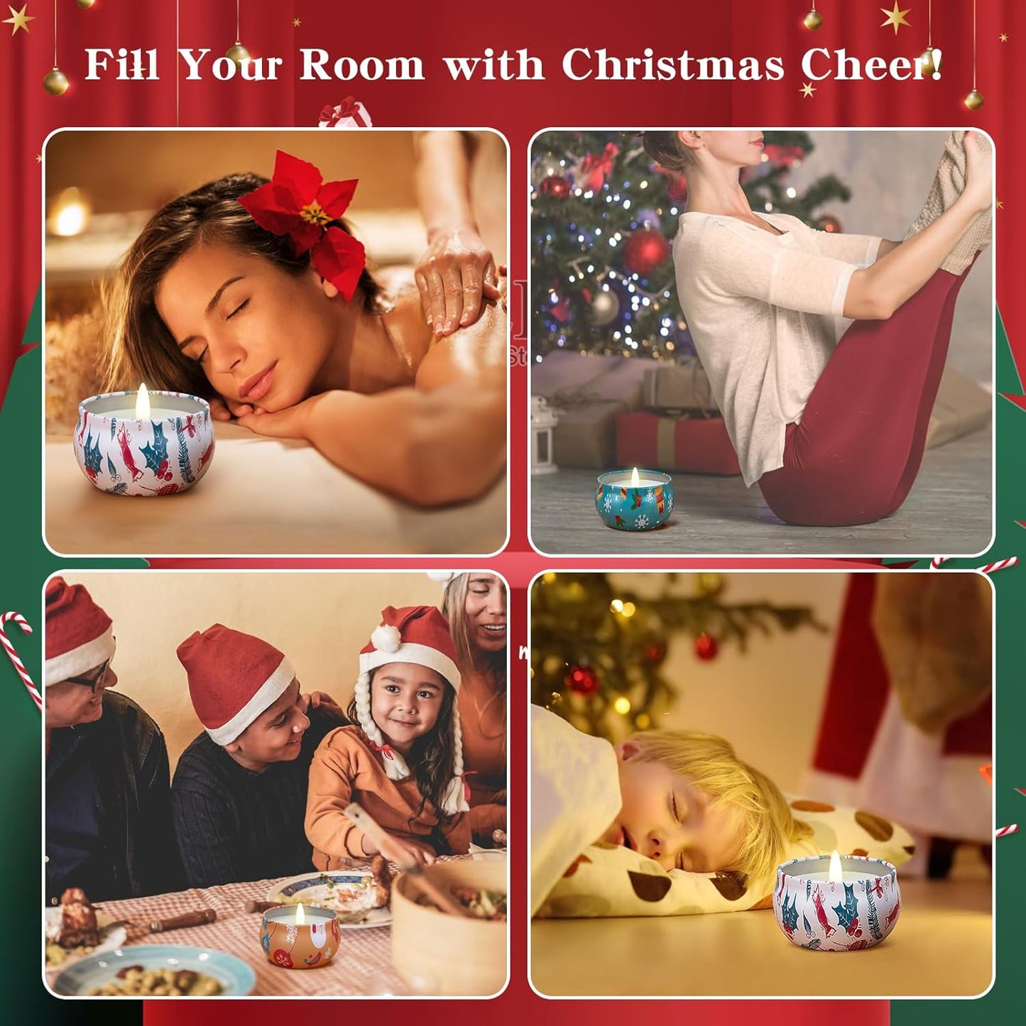 New Year's Candles Set Gift, Super Value 3 Pack 2.5 oz Aromatherapy Candles for Home Scented, Christmas Candles Gifts for Women, 3 Fragrant Scented Candles Set Can Meet Your Various Needs