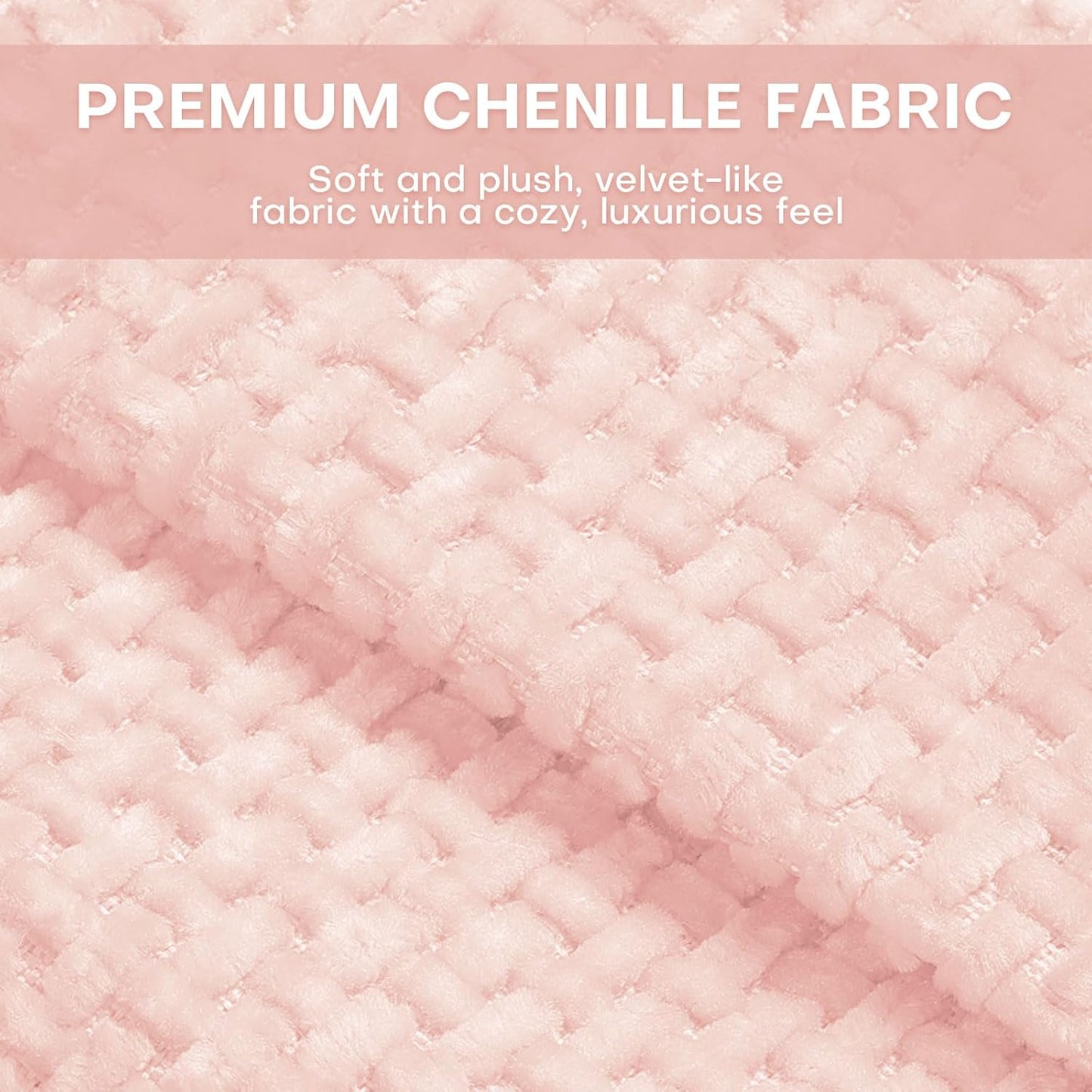 Chenille Fabric Accent Chair, Upholstered Armchair with Solid Wood Legs, Modern Living Room Accent Chair, Comfy Single Sofa Chair Reading Club Chair for Bedroom Reception Lounge, Pink