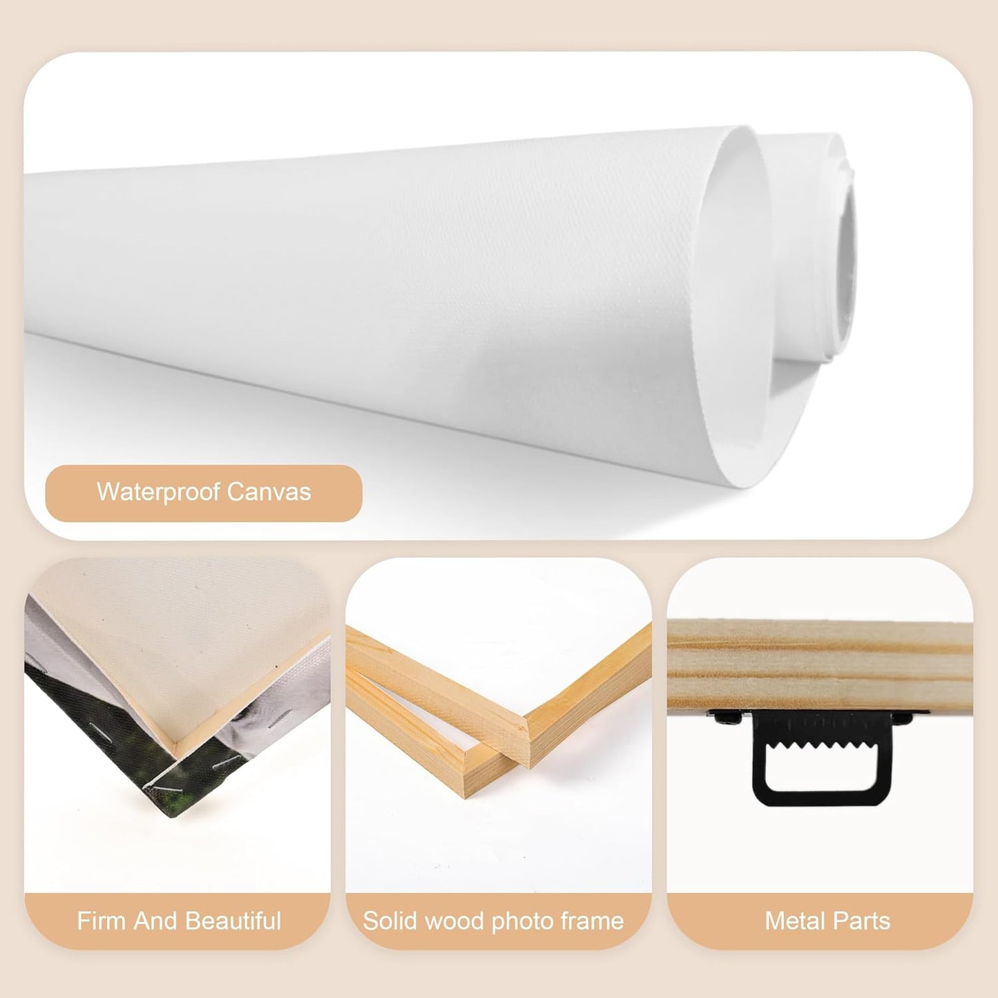 WayToLight Custom Canvas Prints with Your Photos Framed Personalized Picture Canvas Prints Wall Art Ideal for Home Decor Christmas Family Gifts (20" x 20")