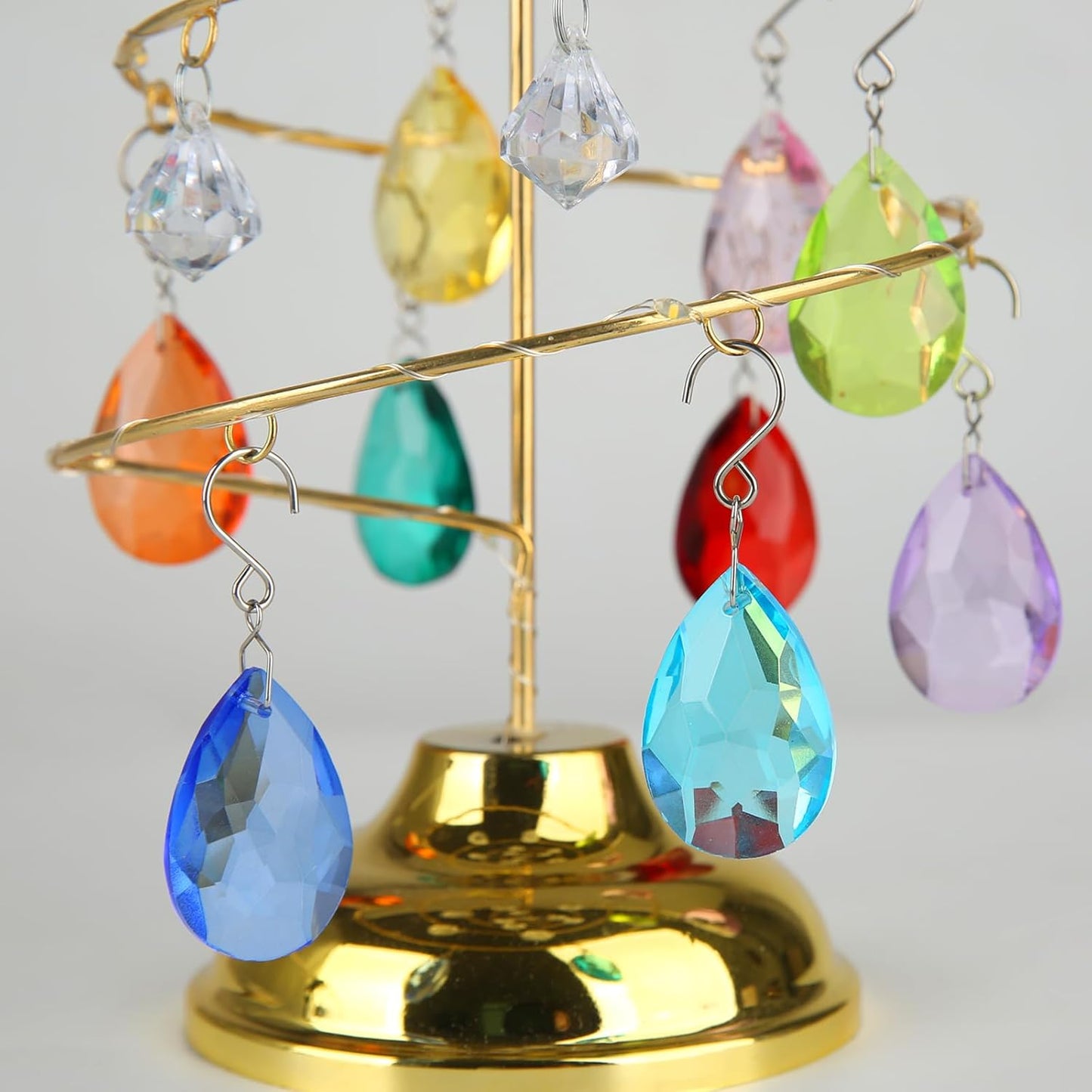 38mm Crystal Suncatcher Prism, 10pcs Multicolor Teardrop Crystals Chandeliers Replacement Pendants for Lamp Windows Hanging Rainbow Maker Ornaments Birthday Wedding Party Home Decor Gifts