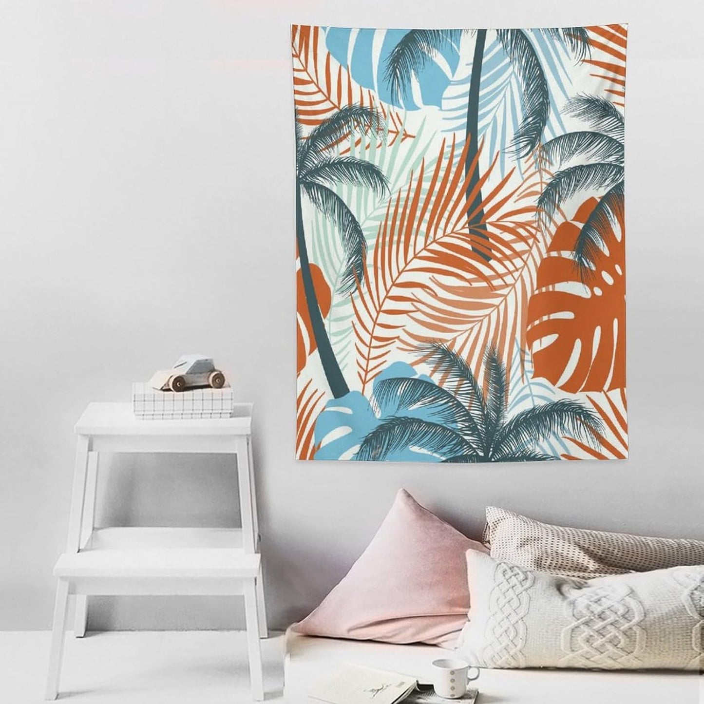 ICMOLYYENLO Palm Leaf Tapestry Wall Hanging, Tropical Leaves Plant Jungle Green Hawaiian Art Home Decor for Guest Bedroom Living Room Dormitory 30" x40