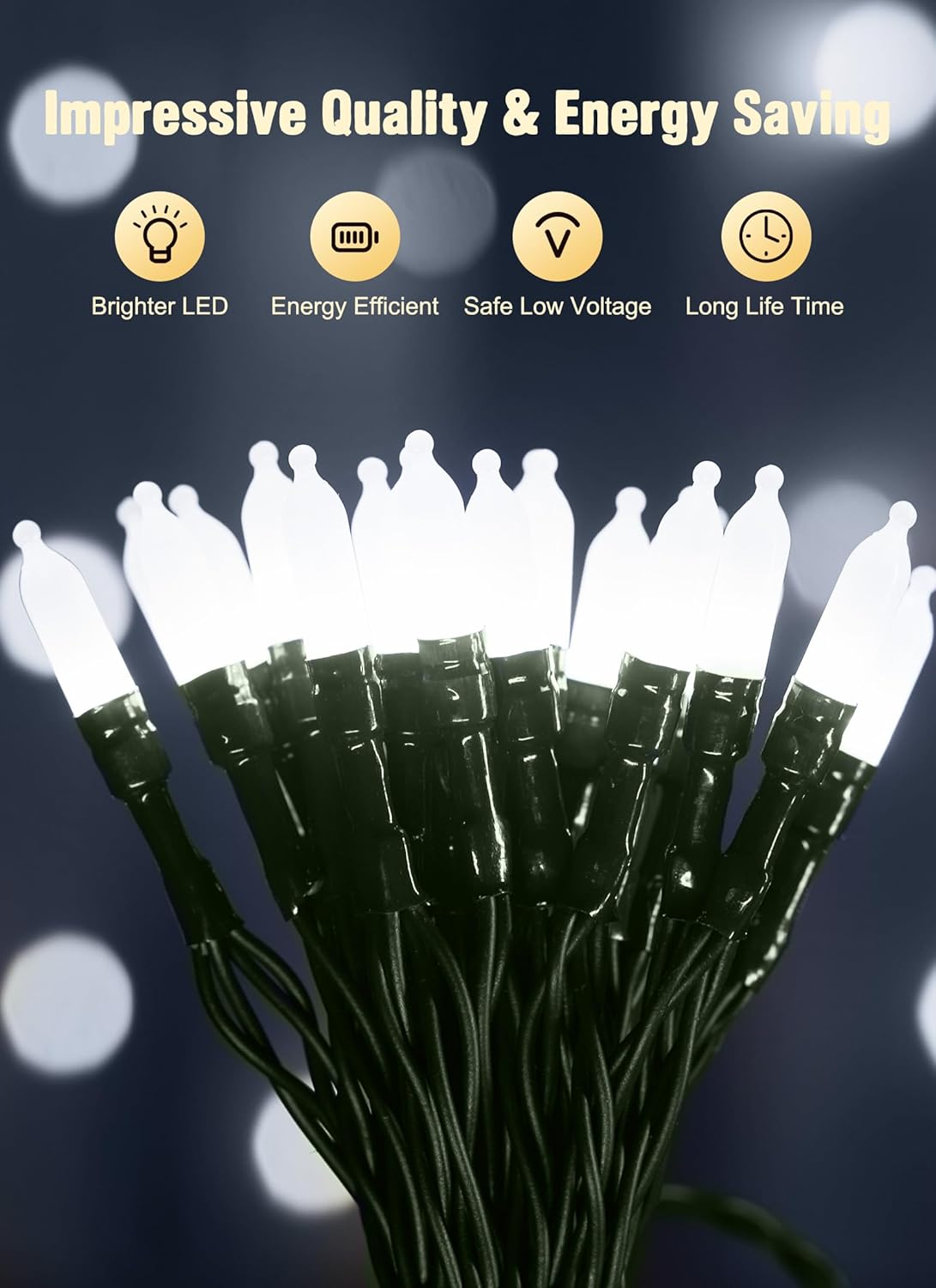 Battery Operated Christmas String Lights, 8ft 20 LED Mini Lights with Timer, Christmas Tree Lights for Indoor Outdoor Bedroom Wedding Party Holiday Xmas Decoration,Pure White