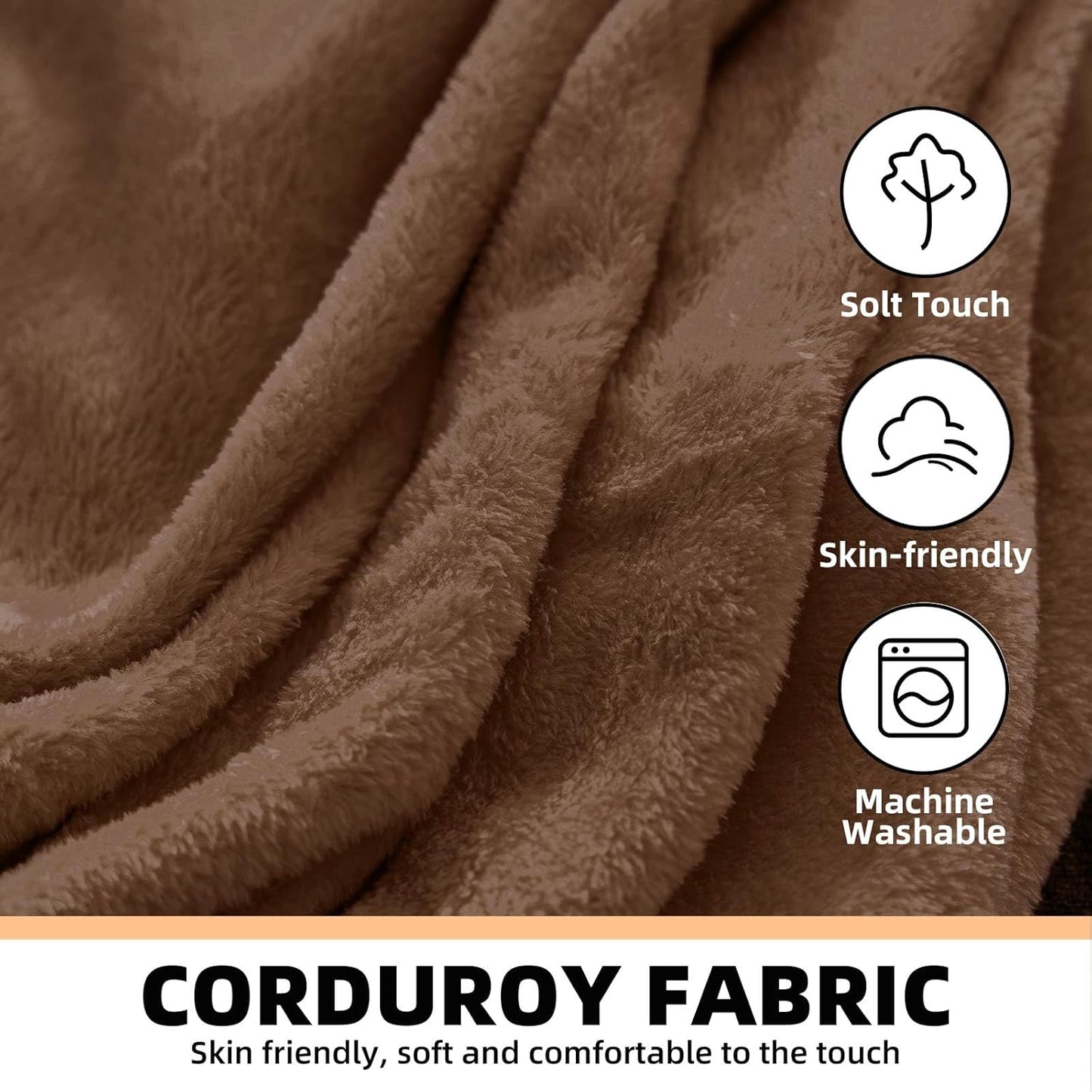 6FT,Oversized Bean Bag Chairs for Adults,Giant beanbag with Filler Included,Fluffy Memory Foam,Soft and Comfy Corduroy Fabric,Gaming Chairs Suitable for Living Room and Bedroom (Coffee Color, 6 Foot)