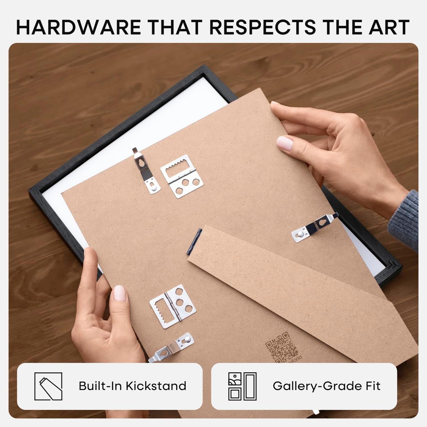 Homeforia 10x10 Picture Frame Black Wood, High-End Oak 10 x 10 Square Frames with Mat 8 by 8 Photo, 10by10 Wooden Frame Matted to 8x8 Print, Wall or Tabletop Frames, Tempered Glass, Wall Kit, Set of 1