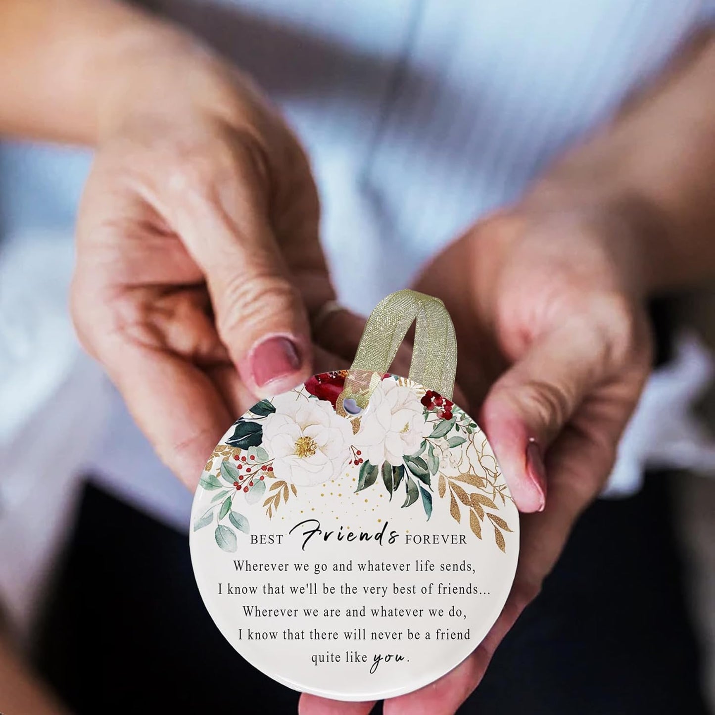 Friend Ornaments 2025 Best Friend Ornament Christmas Ornament Friendship Besties Forever Ornament Friends Tree 2.9"