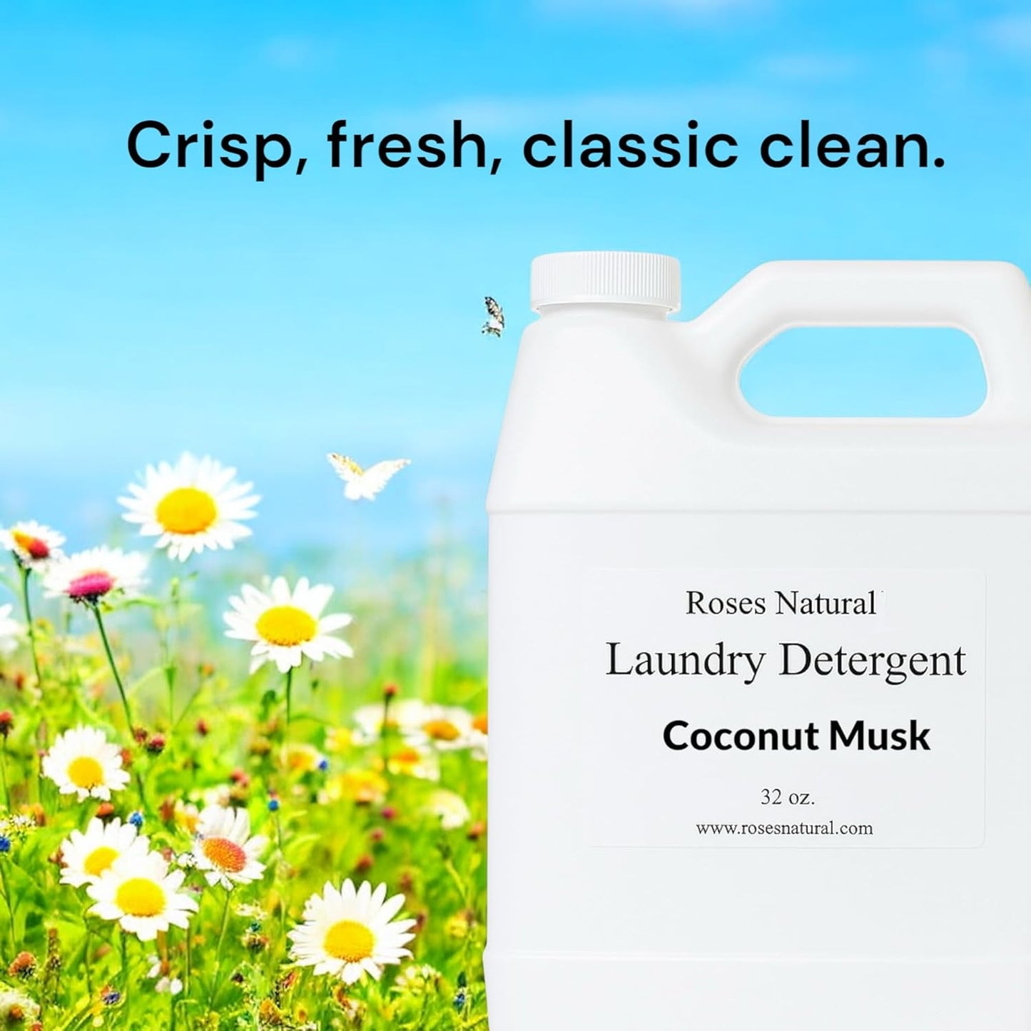 Plant-Based Liquid Laundry Detergent, 32 Fl Oz, Multiple Scents, HE Compatible (Coconut Musk)