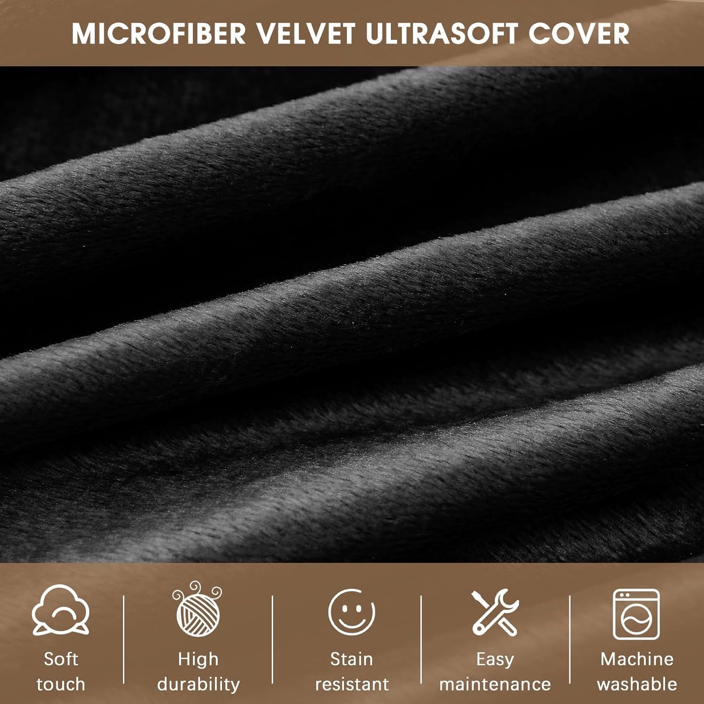 Bean Bag Chairs for Adults - Memory Foam Furniture BeanBag Chair - Kids/Teens Sofa with Soft Micro Fiber Cover - Round Fluffy Couch for Living Room Bedroom College Dorm - Carbon Black