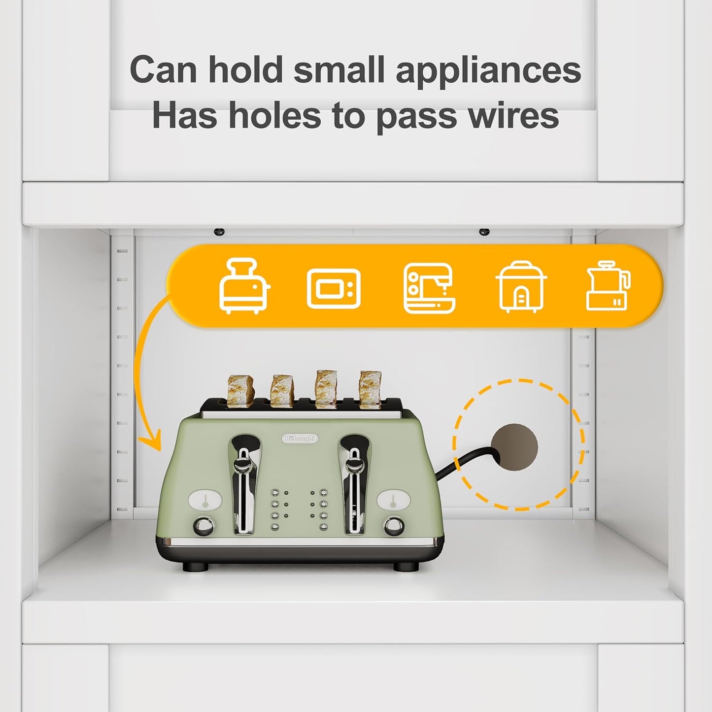 Tall Narrow Storage Cabinet 66.93" H Tall Bathroom Cabinet Metal Pantry Cabinets, 4 Adjustable Shelves for Kitchen, Home Office, Living Room, Dinning Room (20 inches Wide White)