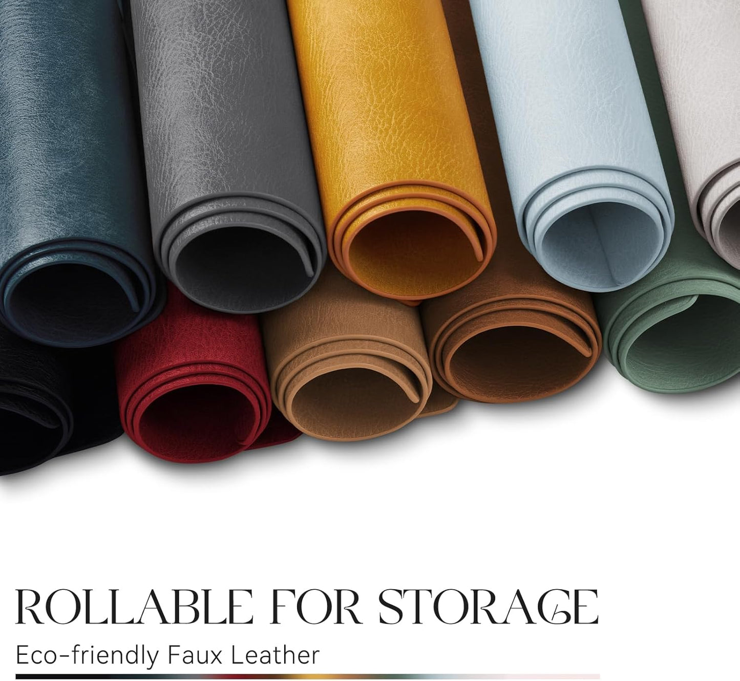 MOSAYT Vinyl Placemats Set of 6-12 X 17 Inch - Faux Leather 100% Waterproof Oil-Proof Wipeable PU Place Mats, Heat Resistant Reversible Table Mats for Kitchen, Dining, Outdoor (Light Grey)