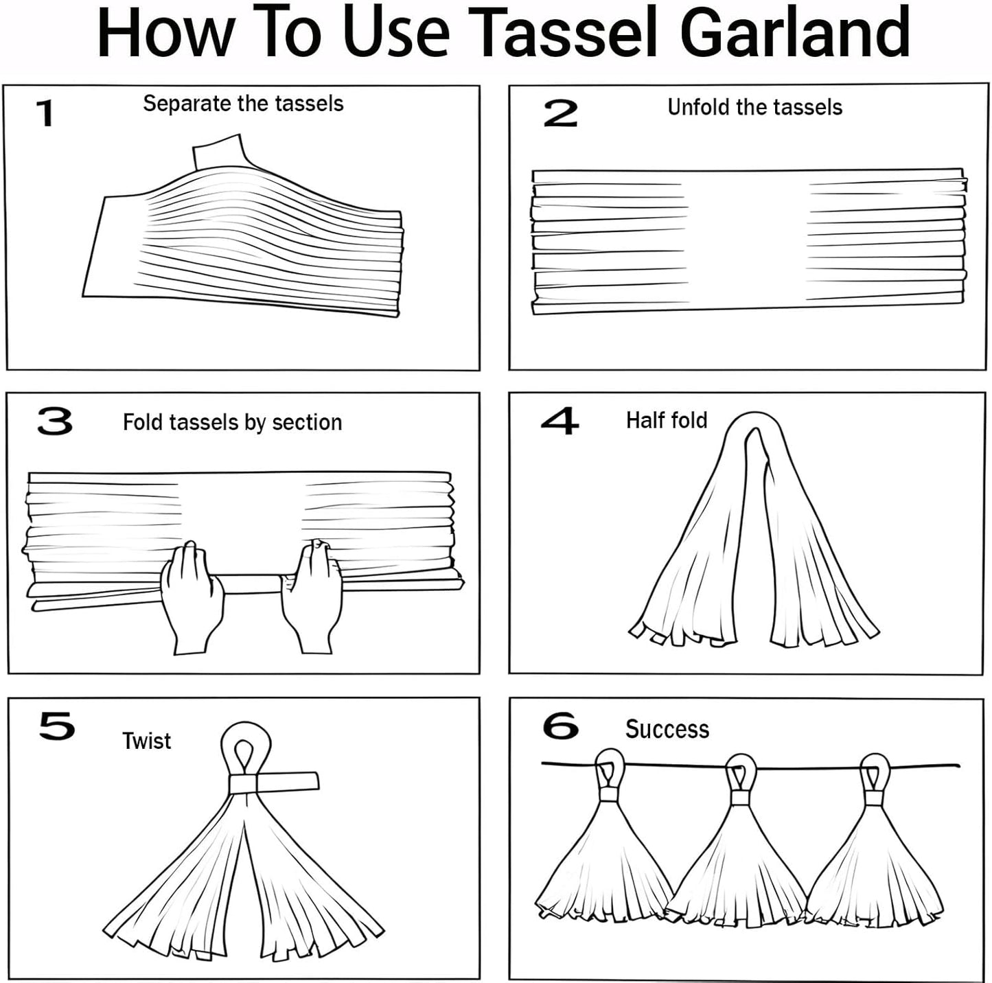 Tissue Paper Tassel Garland Banner, 20 Pack, Pink Orange Ivory Brown, Boho Party Decorations for Birthday, Baby Shower,Bridal