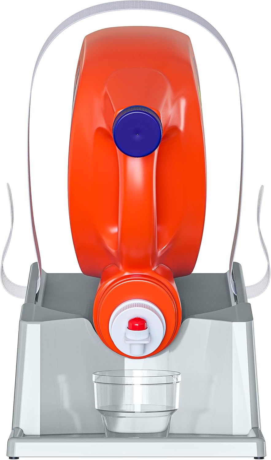 TidyFriend Liquid Laundry Detergent Holder Stand with Drip Tray & Rubber-Grip Feet, Stand for Laundry Room Organization and Storage, Fabric Softener Dispenser with Cup Holder for Easy Pouring (Grey)