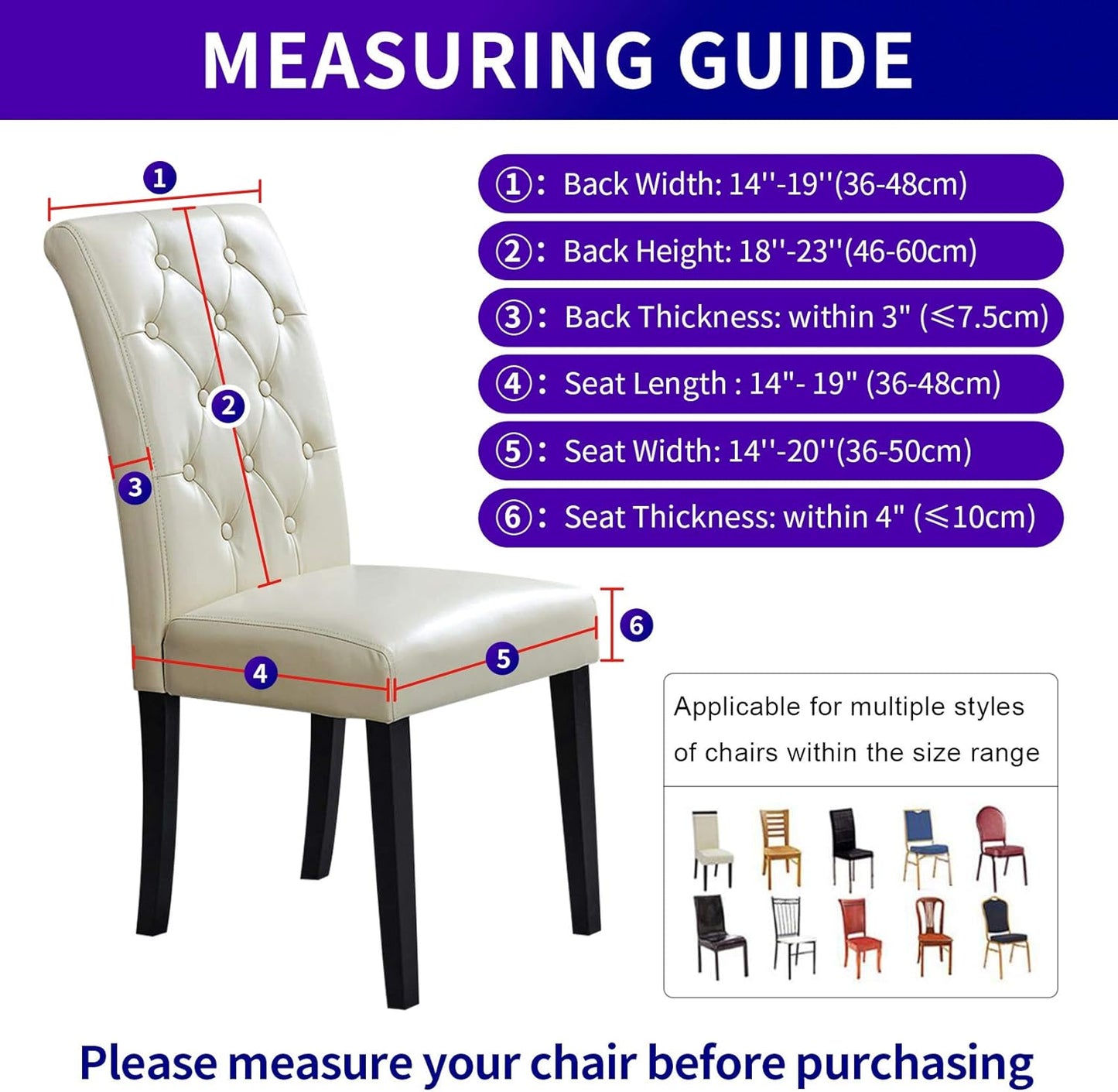 Howhic Stretch Chair Covers for Dining Room Set of 6, Removable Washable Dining Room Chair Covers, Dining Chair Slipcovers Seat Protector, Great for Home and Banquet Decor (Chocolate, 6 Pack)