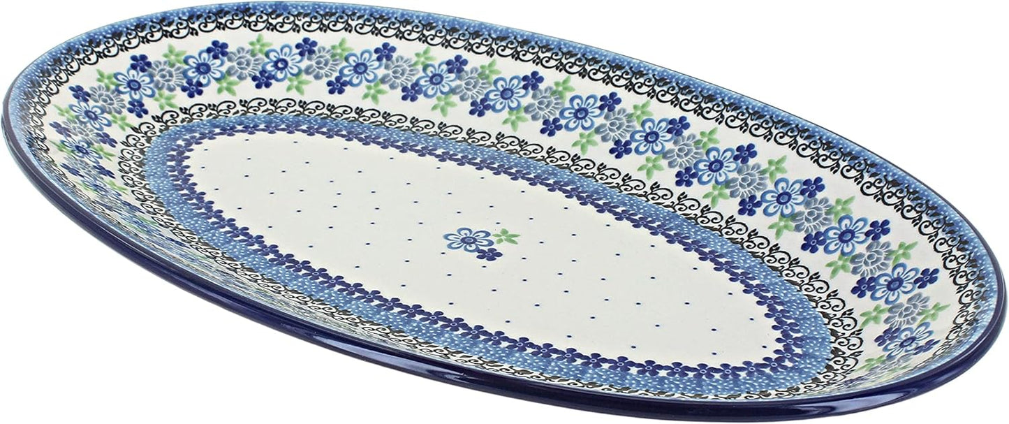 Blue Rose Polish Pottery Eliza Oval Platter