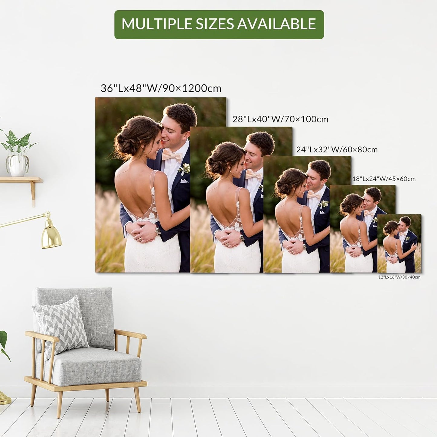 Wewejia Custom Canvas Prints with Your Photos 36x48inch, Upload Your Wedding Picture/Photo - Custom Personalized Canvas Photo Gifts Couples Family Baby Pets Home Decor Easy to hang