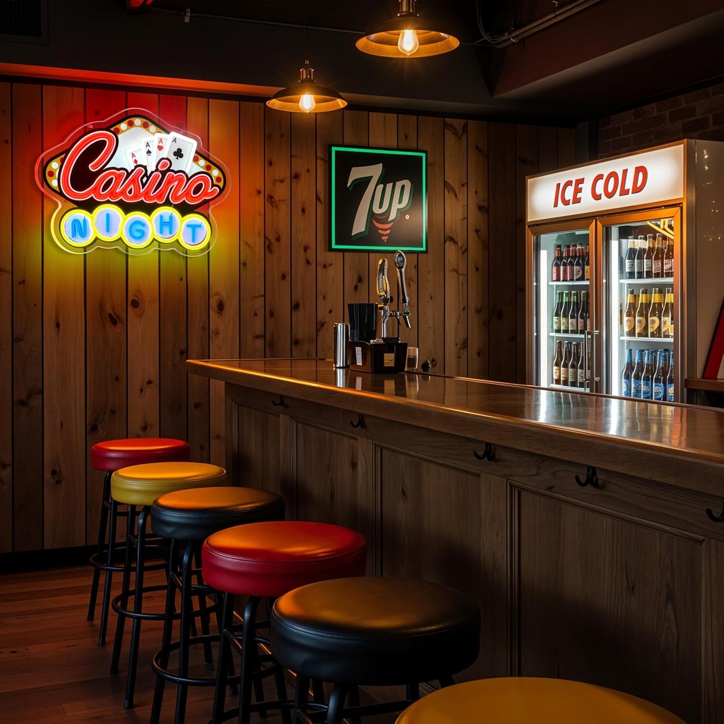 Casino Night Neon Sign for Wall Decor Casino Led Neon Light Dimmable Led Light Sign for Bar Casino Play Room Birthday Party Decor