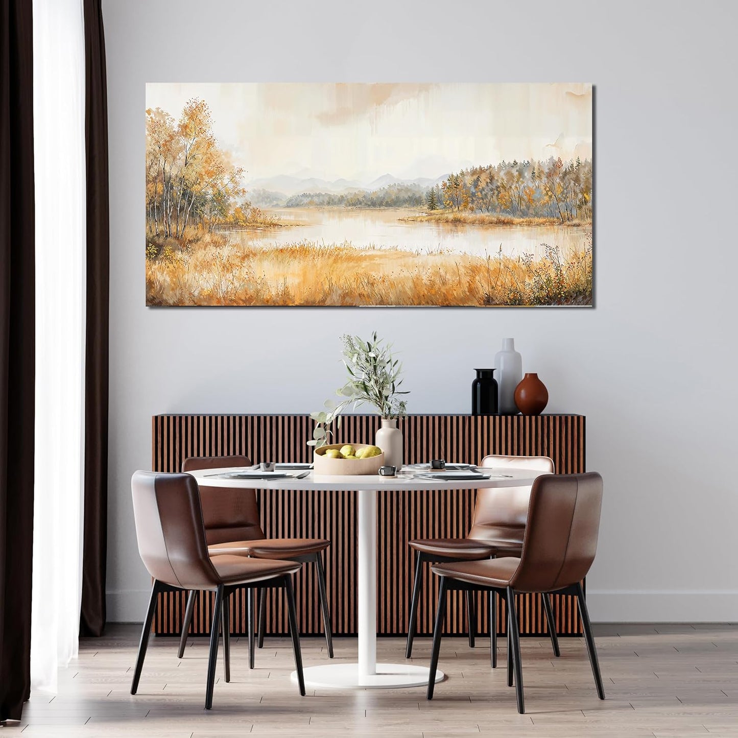 KUPTEU Canvas Wall Art Decor Wall Art Pictures for Living Room Coastal Landscape Art Prints Art Work for Wall Decor Lakeside Wall Decorations Artwork for Walls Bedroom Home Aesthetic Decor 20"X40"