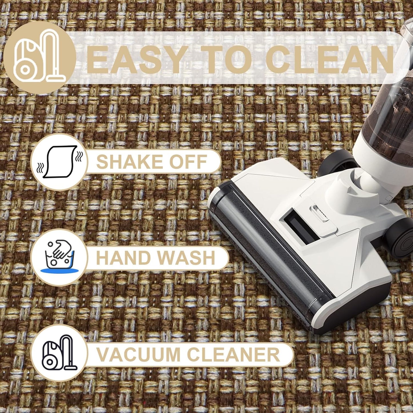 LEKEEPGO Door Mat Indoor Entrance 17"x29", Absorbent Indoor Door Mat, Non Slip Rubber Backing Inside Door Mats, Washable Floor Mat, Low-Profile Doormat for Front Door, Entryway, Entrance, Brown