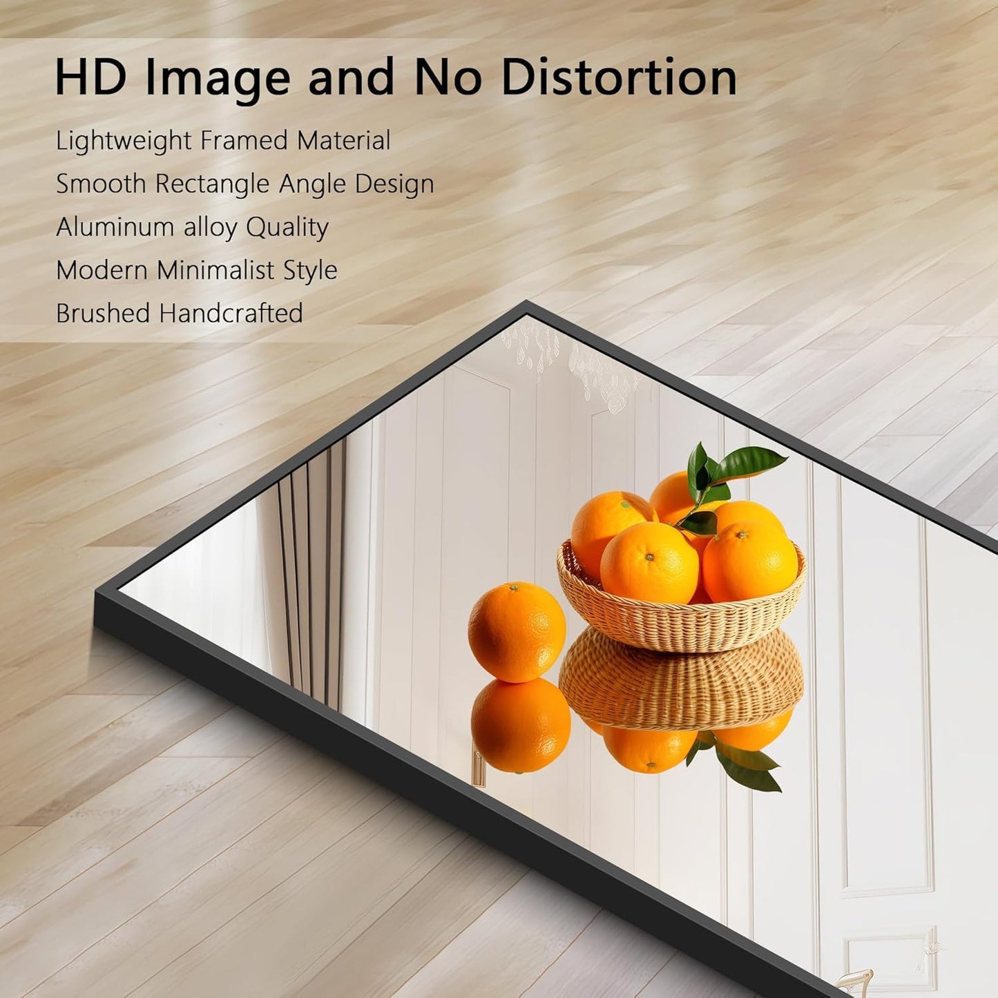 Black Bathroom Mirror for Wall, 36x40 Inch Rectangle Mirrors with Metal Frame, Modern Rectangular Wall Mirror for Bathroom Living Room, Entryway Hangs Horizontal or Vertical