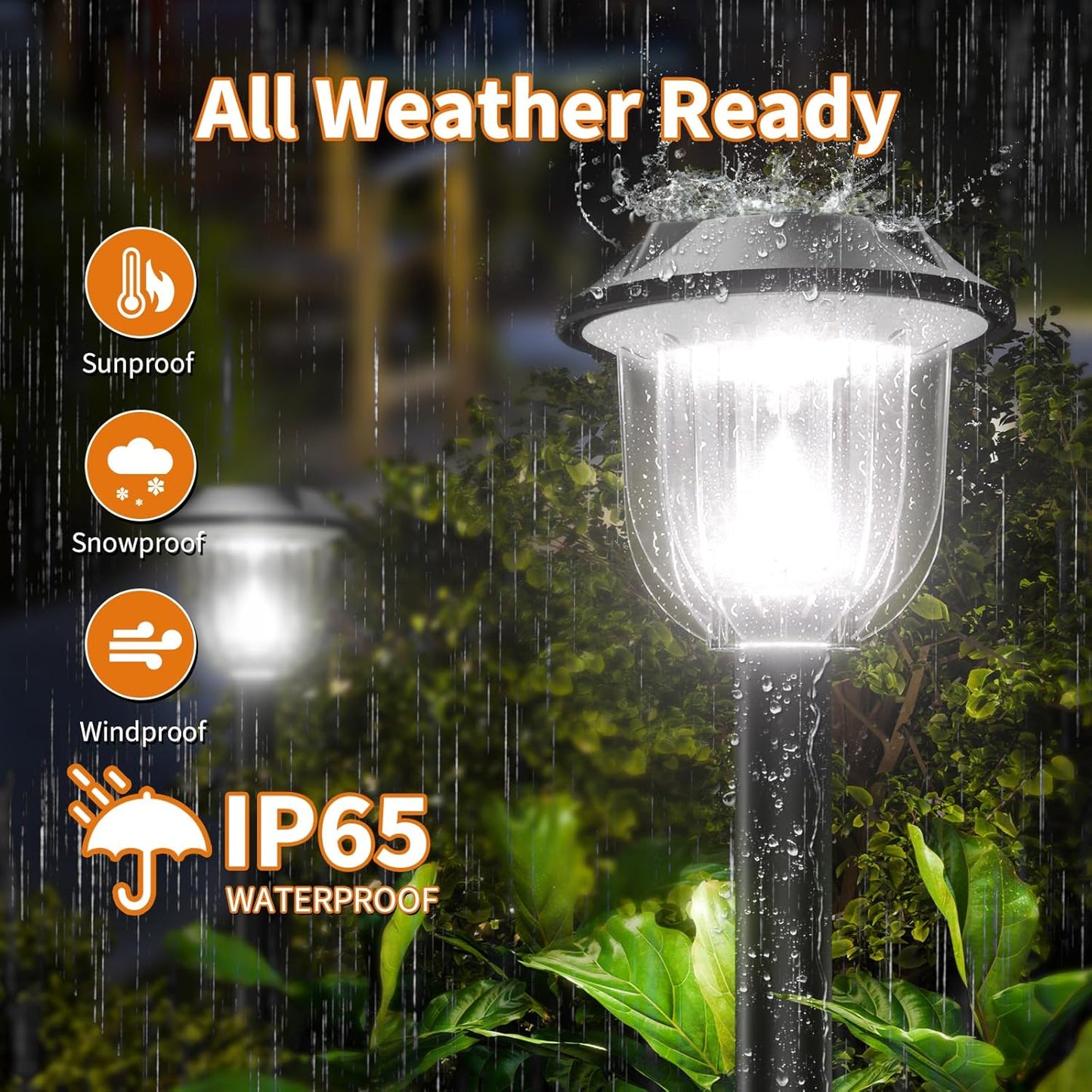 Solar Outdoor Lights,3 Pack LED Lights Outdoor Waterproof, Maintain 10 Hours of Lighting for Your Garden, Landscape, Path, Yard, Patio, Driveway(Cold)