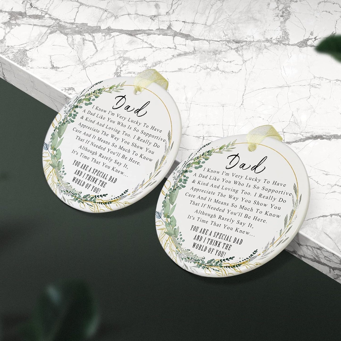 Dad Ornaments 2025 Father Ohday Best Dad Ever Gift Father Day Dournament Dad Christmas Ornament for Father from Son&Daughter Forever Ornament Father's Day Dad's Birthday (2.9"