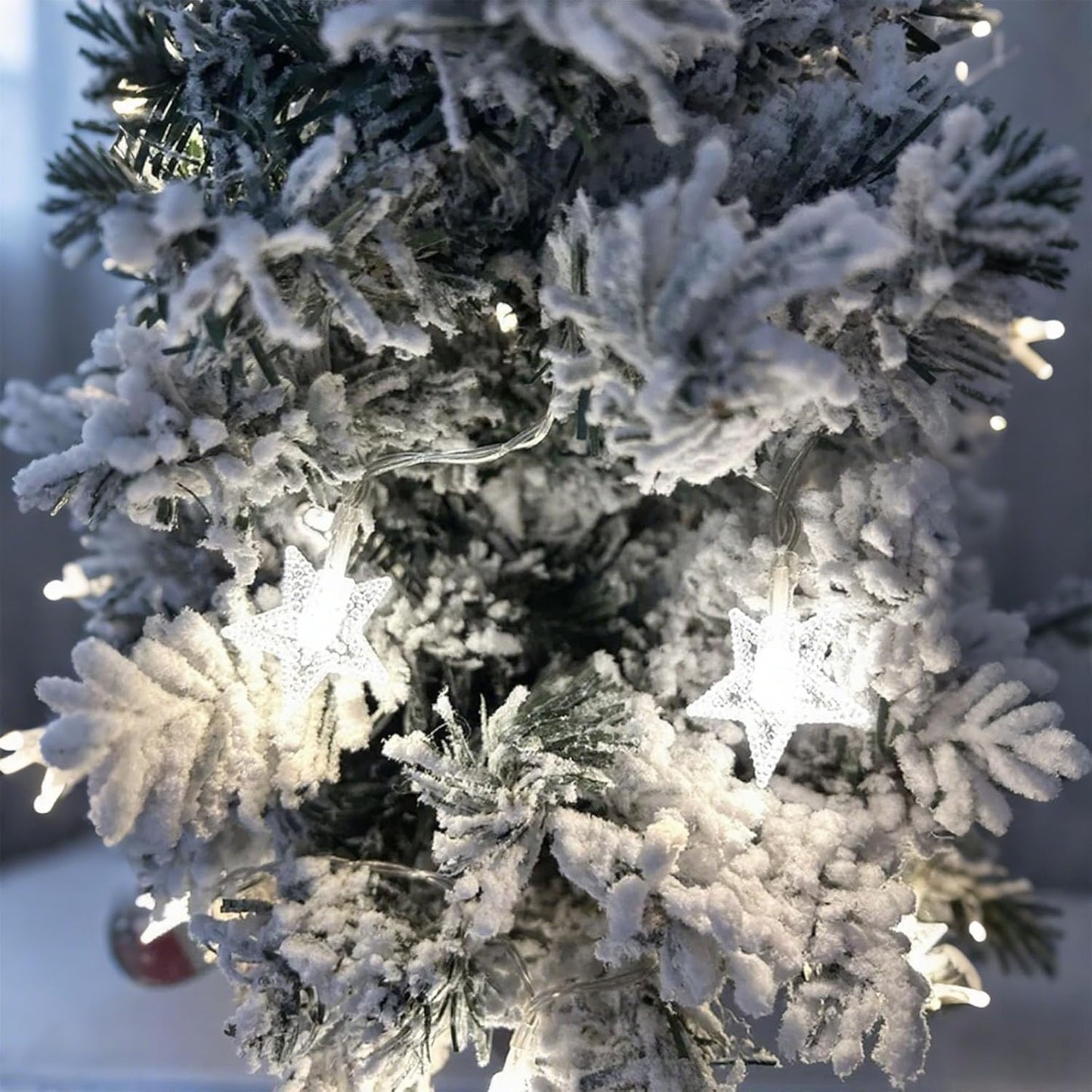 String Lights for Bedroom - 17 Ft 50 LED Fairy Christmas Lights Battery Operated, Waterproof Indoor Outdoor Star Twinkle Light for Tent Loft Bed Patio Party Wedding Holiday Camping Decor