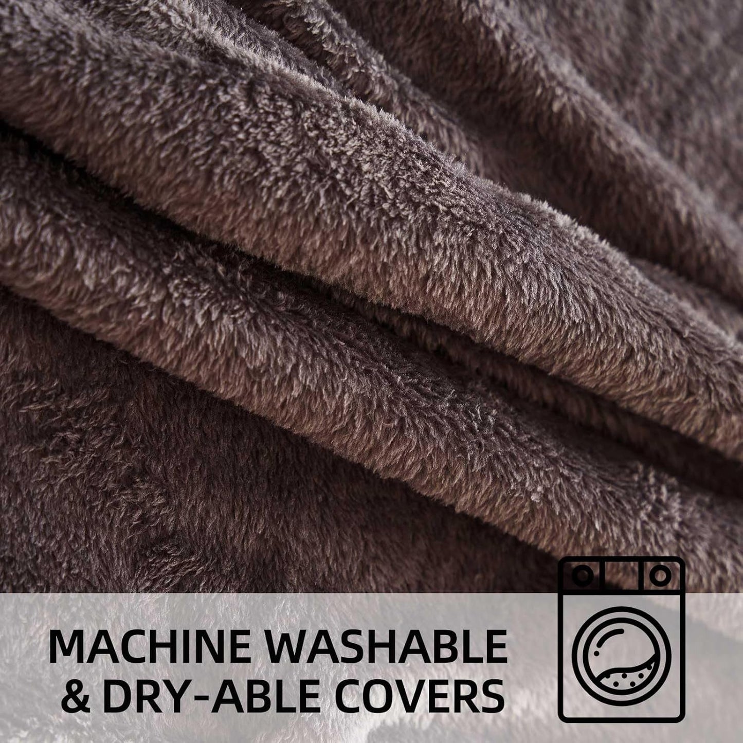 Bean Bag Chair 4Ft, Memory Foam Filled, Large Beanbag Chairs for Adults and Teens, Soft Sofa with Removable Flannel Cover, Round Couch for Living Room Bedroom College Dorm (Brown, 4FT-47×47"×24")