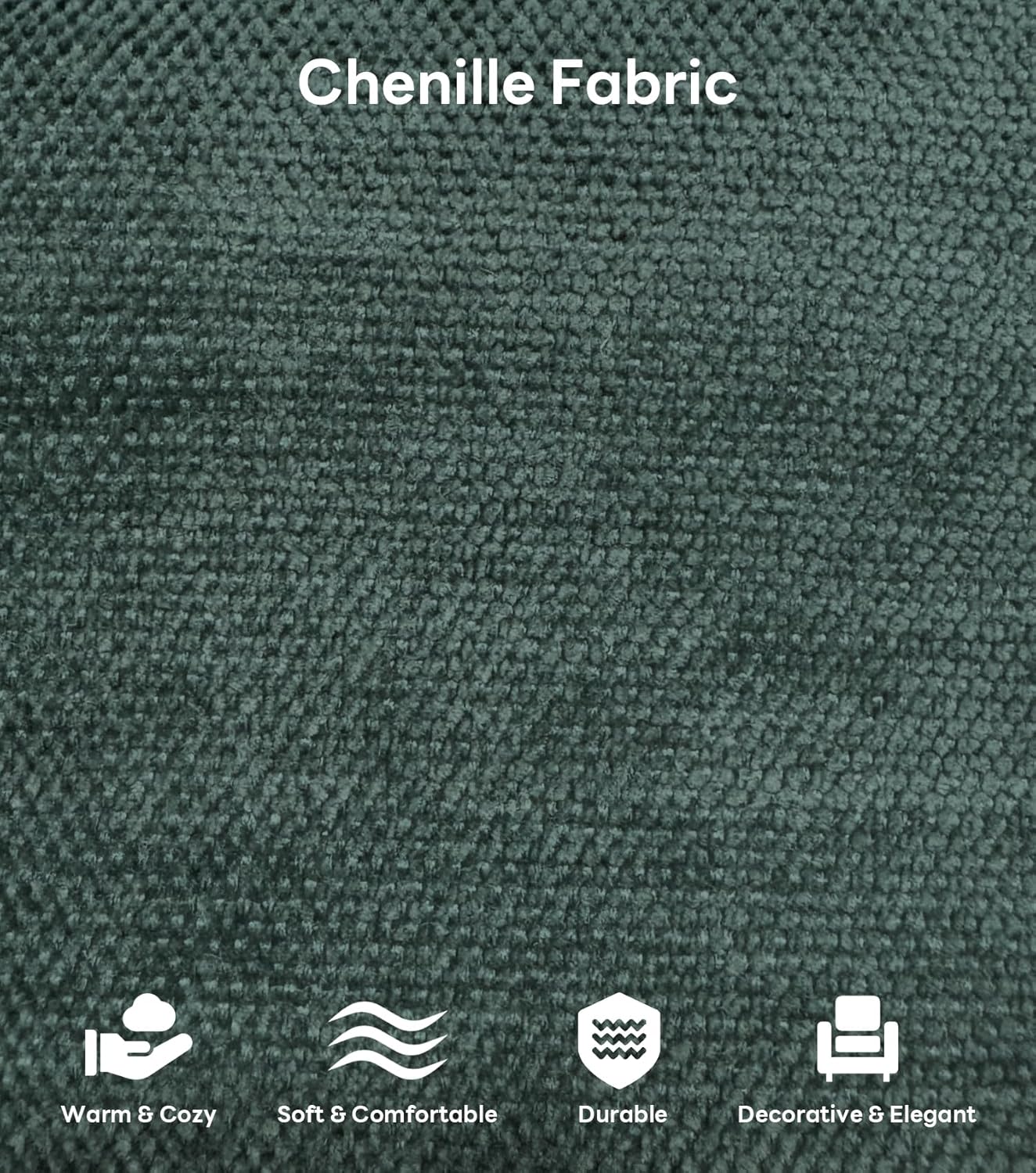 Tbfit L Shaped Couch 8 Seat, Sectional Sofa for Living Room,Chenille Cloud Couch with Ottoman, Green