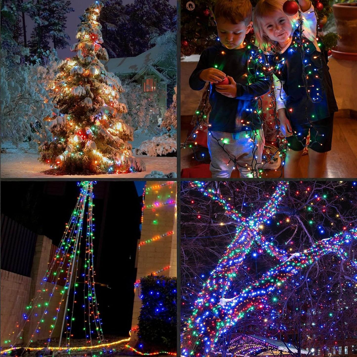 600LED (12pk of 50L) String Lights,LED Christmas Lights, 6" SPACING,Green Wire,Multicolour