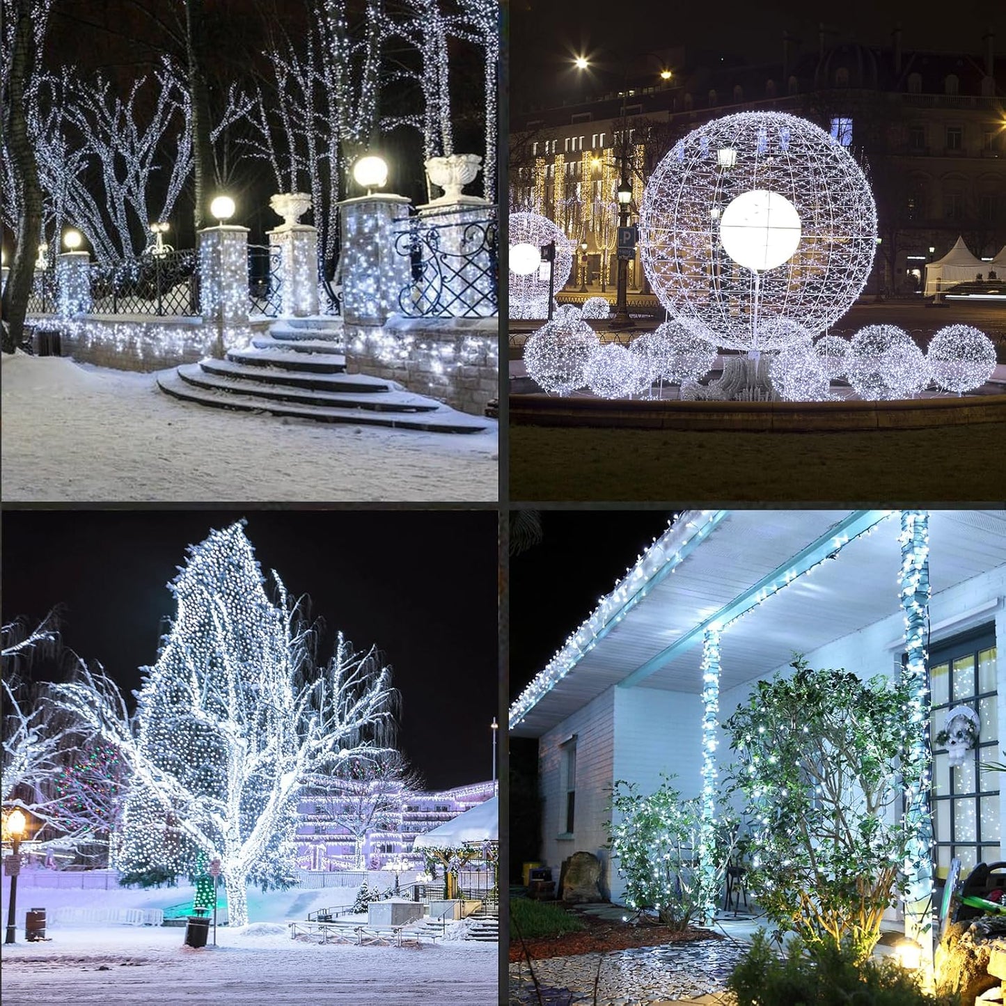 1200LED (24pk of 50L) String Lights, LED Christmas Lights, 6" SPACING,Green Wire, White