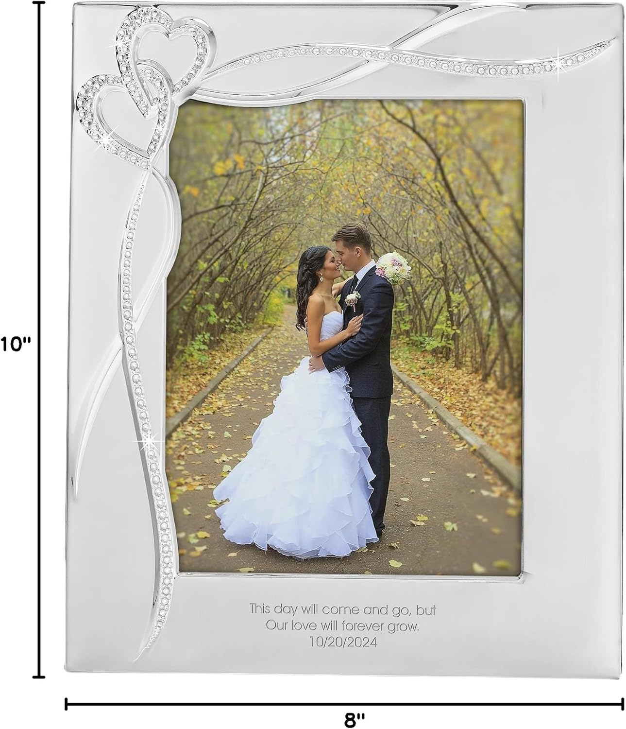 THINGS REMEMBERED Engraved Intertwined Heart 8" x 10" Picture Frame (Free Customization)