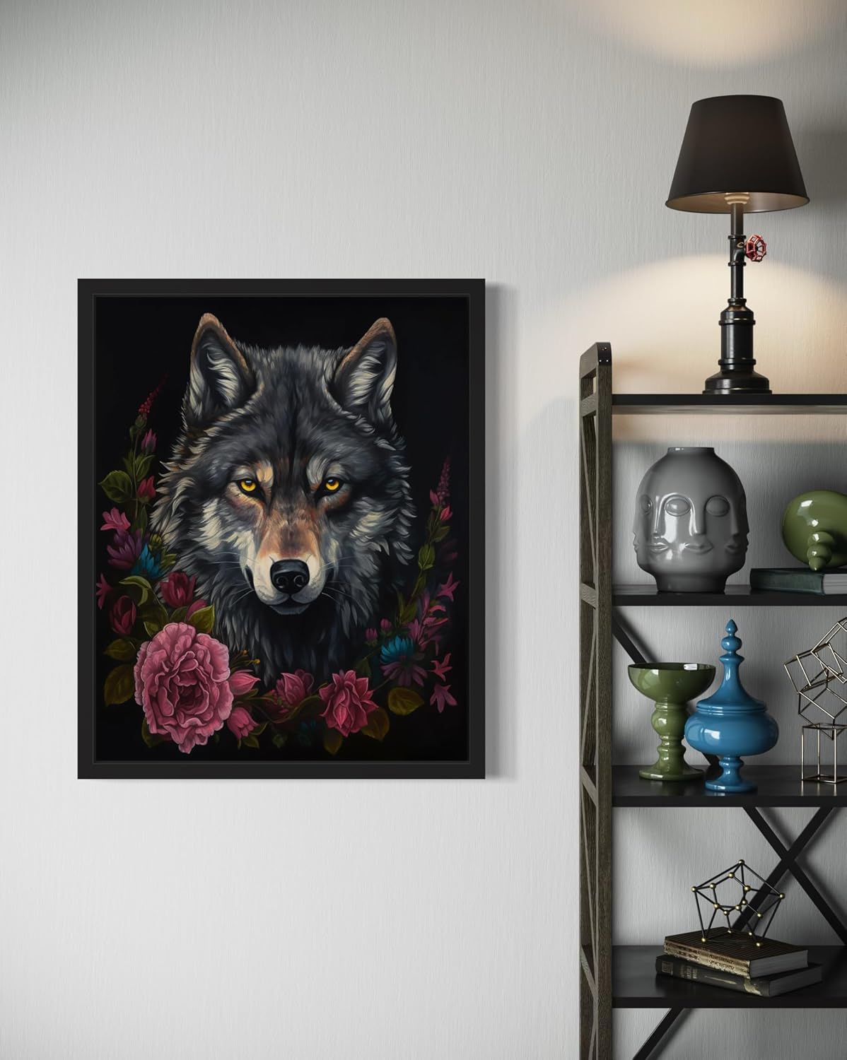 Vintage Wolf Poster Art Print, Halloween Scary Wall Art Academia Spooky Painting Decoration for Horror Prints, Gothic Posters Bedroom Decor 89 (Vintage Wolf, 8 x 10 inches, Unframed)