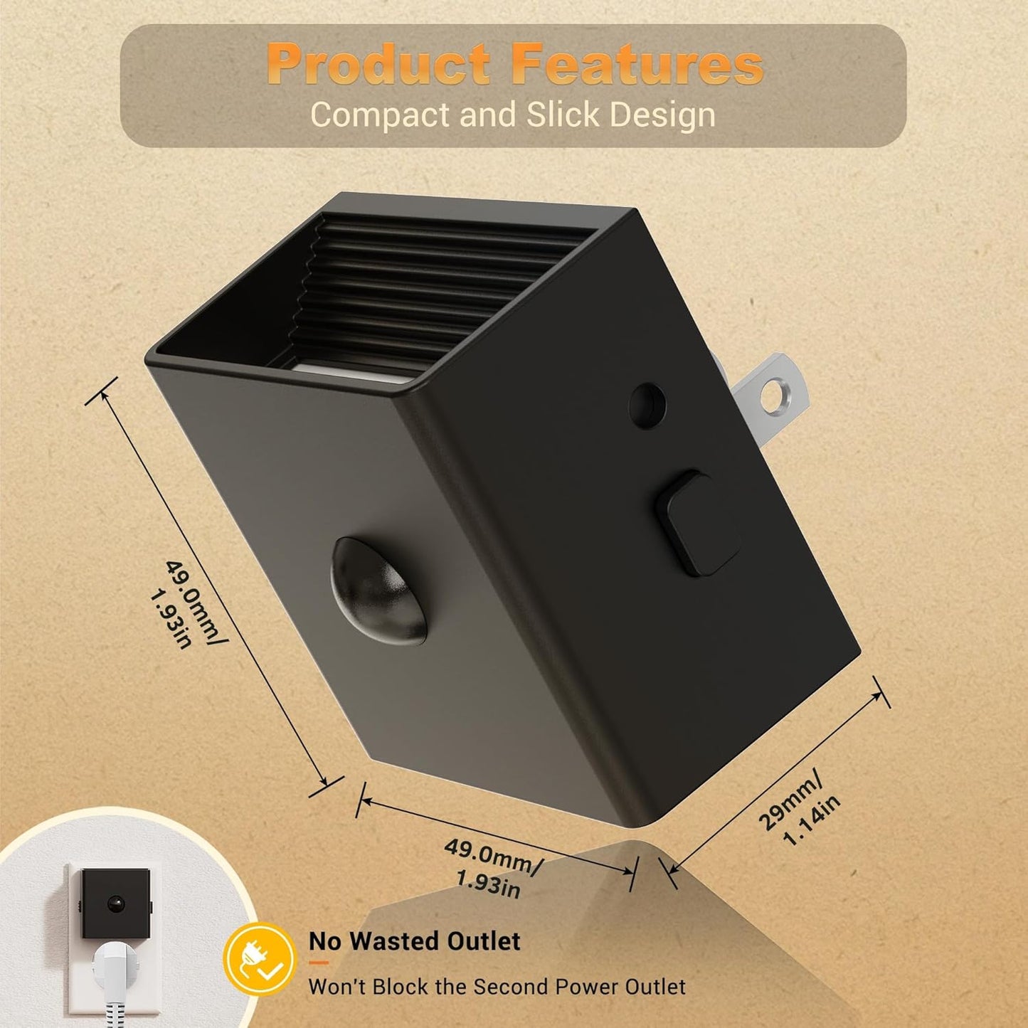 JandCase Motion Sensor Night Light, Night Lights Plug into Wall with Adjustable Brightness, Motion Activated Night Light, 3000K Warm White, for Kids Bathroom Hallway Kitchen Bedroom