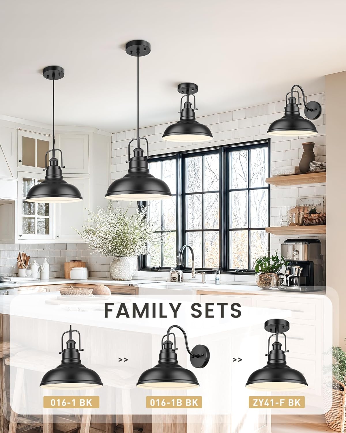 zeyu 11 Inch Modern Gooseneck Barn Light, 1-Light Wall Sconces, Industrial Wall Lantern for Porch, Kitchen, Black Finish, 016-1B BK