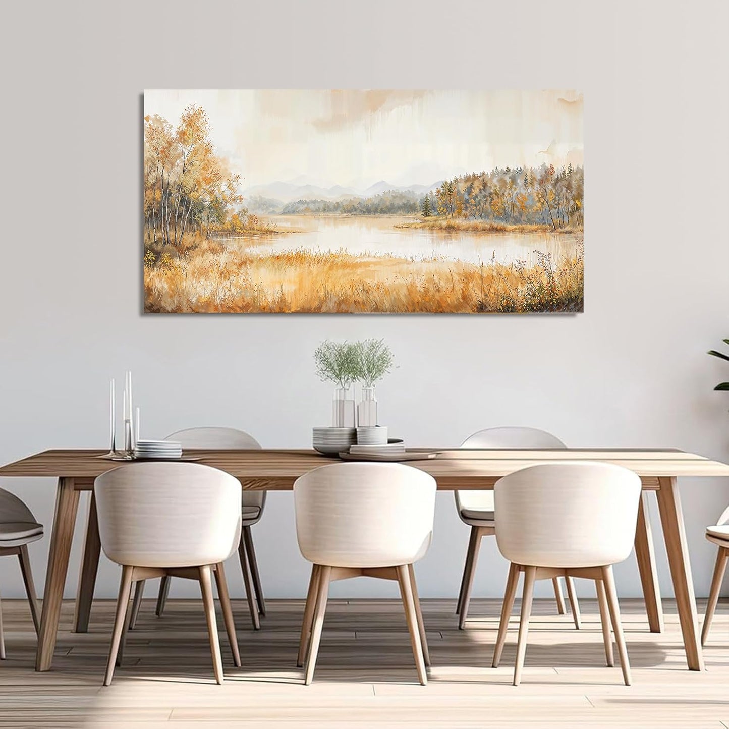 KUPTEU Canvas Wall Art Decor Large Wall Art Pictures for Living Room Coastal Landscape Wall Art Prints Art Work for Wall Decorations Artwork for Walls Bedroom Home Aesthetic Art Decor 24" X 48"