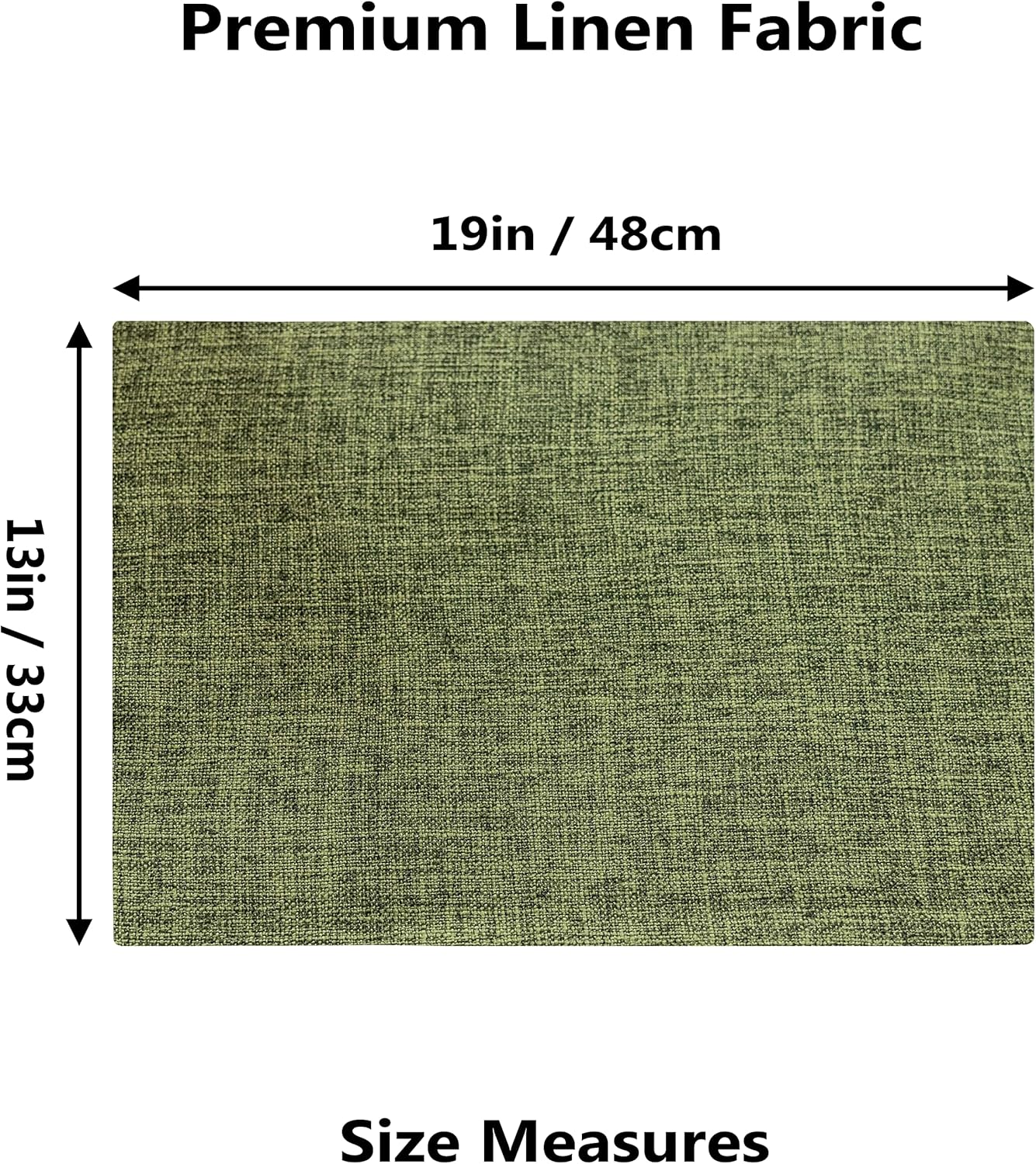 Home Brilliant Linen Cloth Placemats Set of 6 Heat Resistant Dining Table Place Mats Kitchen Washable Dining Mats for Dinner Decor, Green