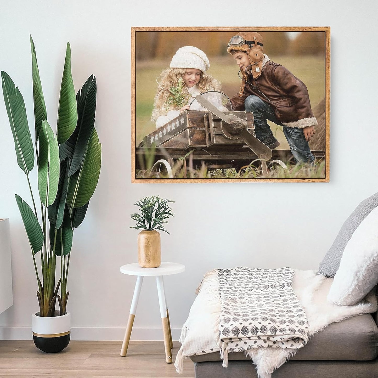 Personalized Custom Canvas Prints: Photo On Canvas (Light Brown, 11x14) Transform Your Photos into Stunning Framed Wall Art Digitally Printed Photo To Canvas Ideal for Home Decor, Gifts Keepsakes.