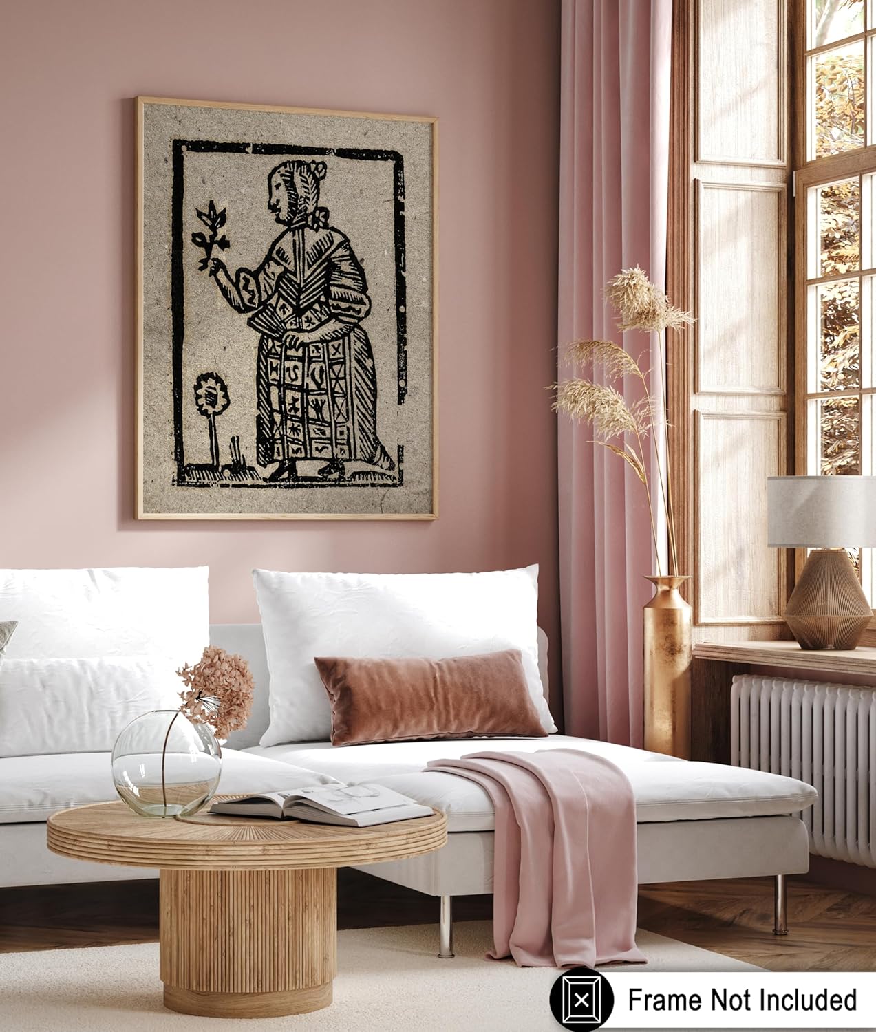 Poster Master Vintage Woodcut Poster - Retro Medieval Print - Gift for Gothic, Horror Fan - Witch Holding a Plant, Magic, Spell, Herbalist - Wall Decor for Bedroom, Dorm, 24x32 Unframed Wall Art